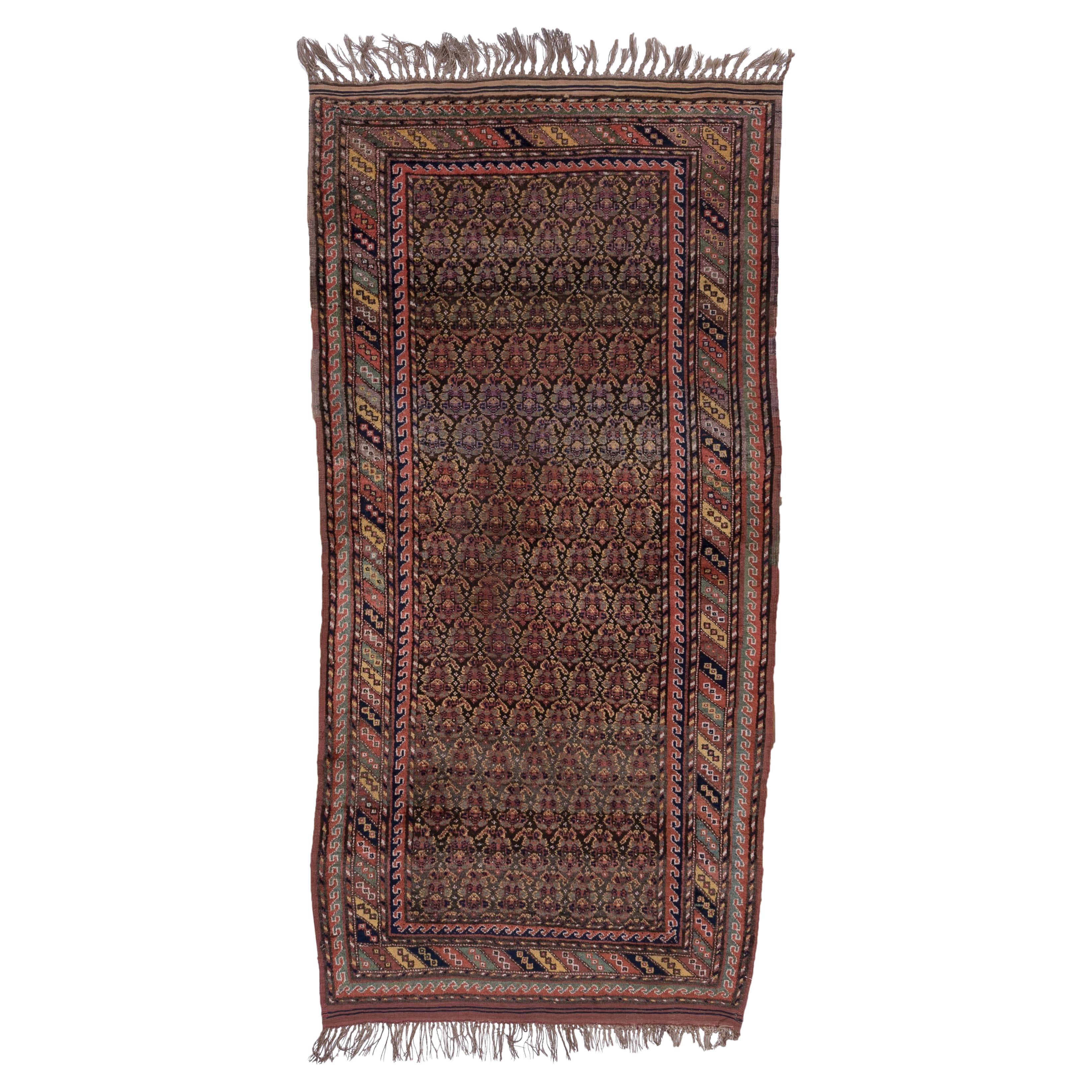 Kurd Rug Allover Herati Pattern in Earth Tones For Sale
