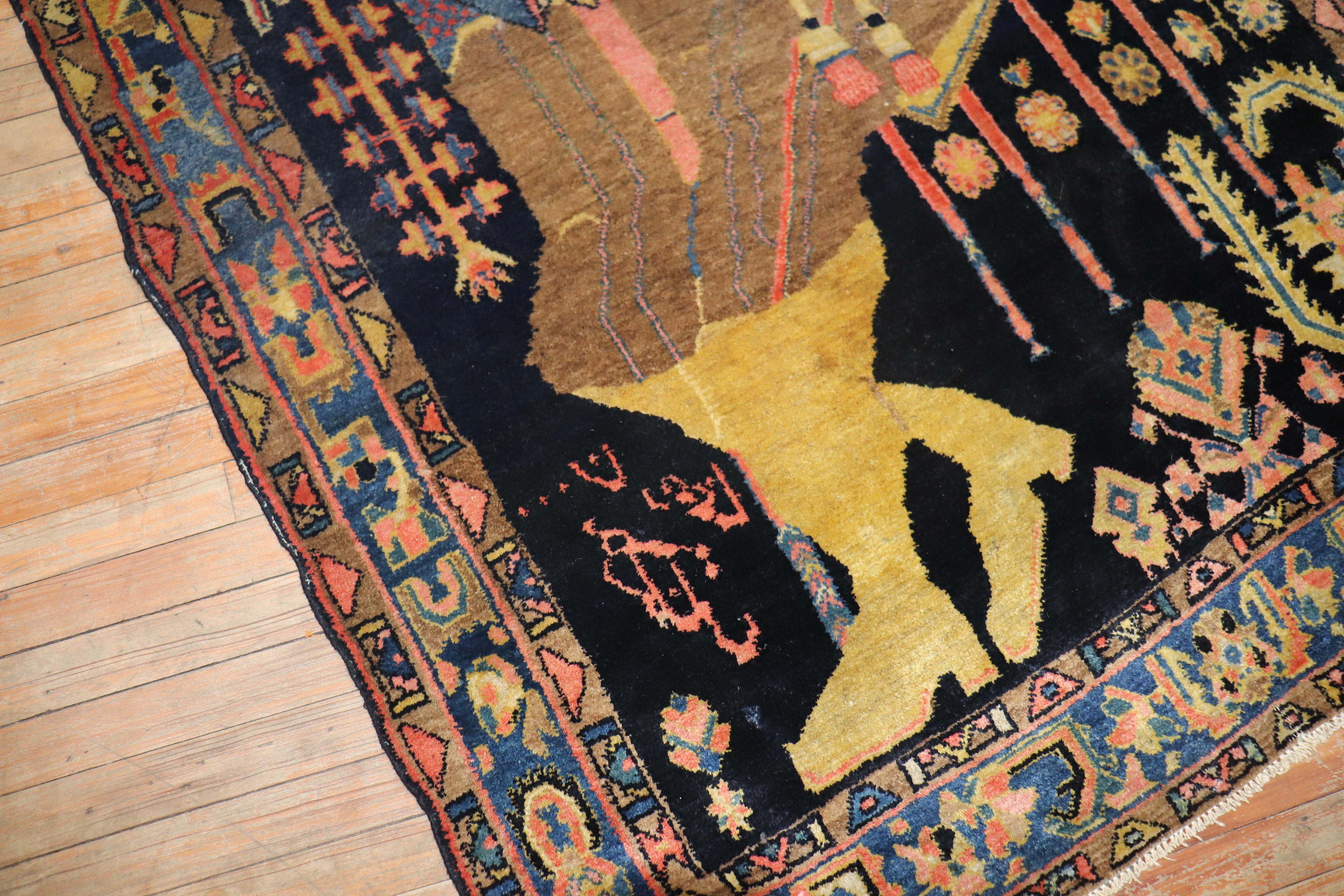 Kurdish Colonel Mohammad Tagi-Khan Persian Pictorial Rug For Sale 1