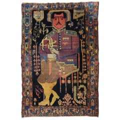 Tapis pictural persan Kurdish Colonel Mohammad Tagi-Khan