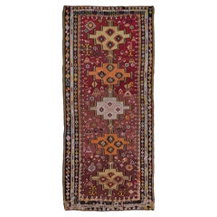 Kurdish Kars Kilim Rug • Maroon Red Abrash Anatolian Village Flatweave, 1940s