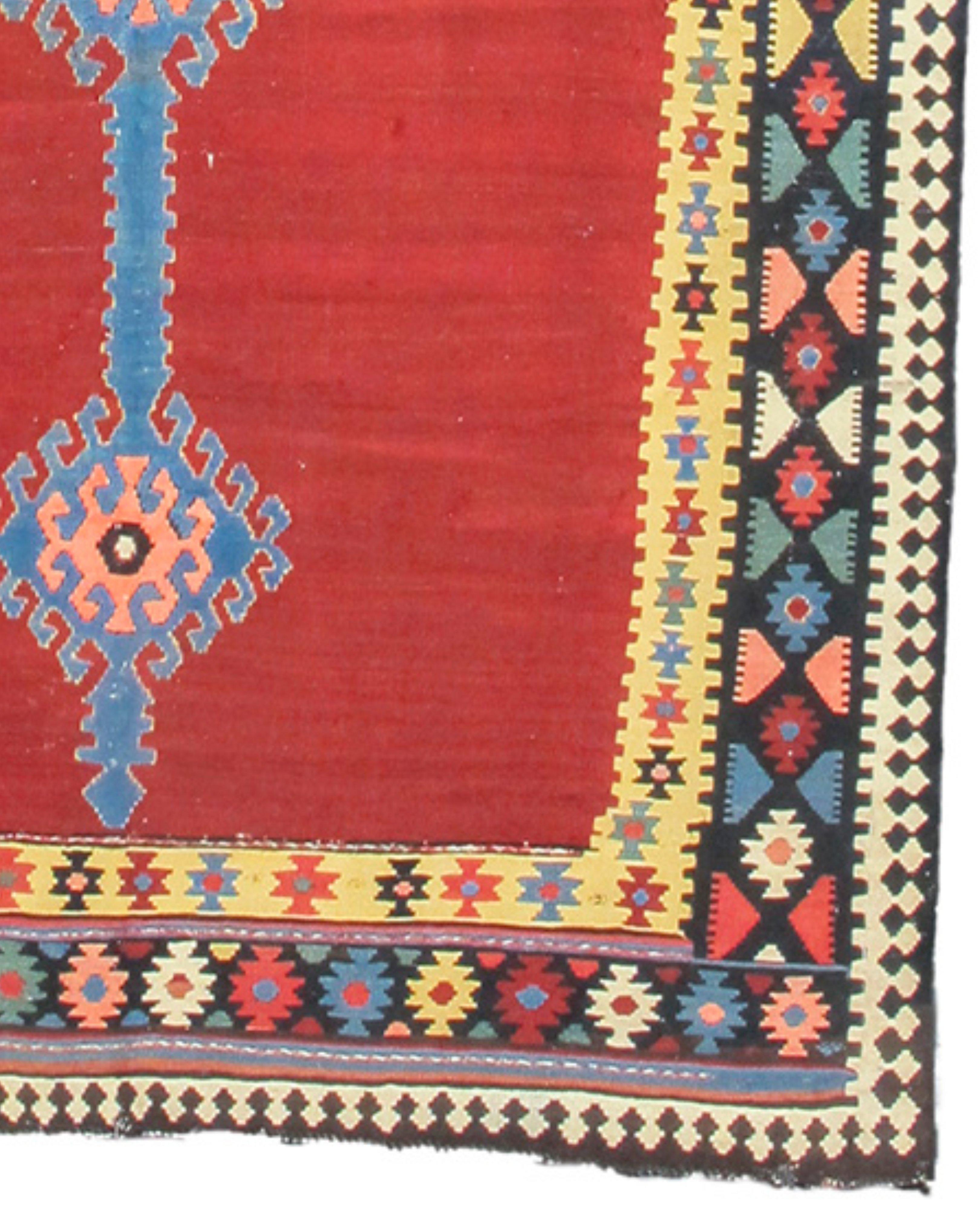 Antique Kurdish Kilim Runner, Late 19th Century In Good Condition For Sale In San Francisco, CA