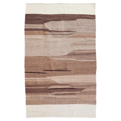 Kurdish Minimalist Kilim, Eastern Turkey, 5'4" x 8'9", Earth-Toned Flatweave Rug