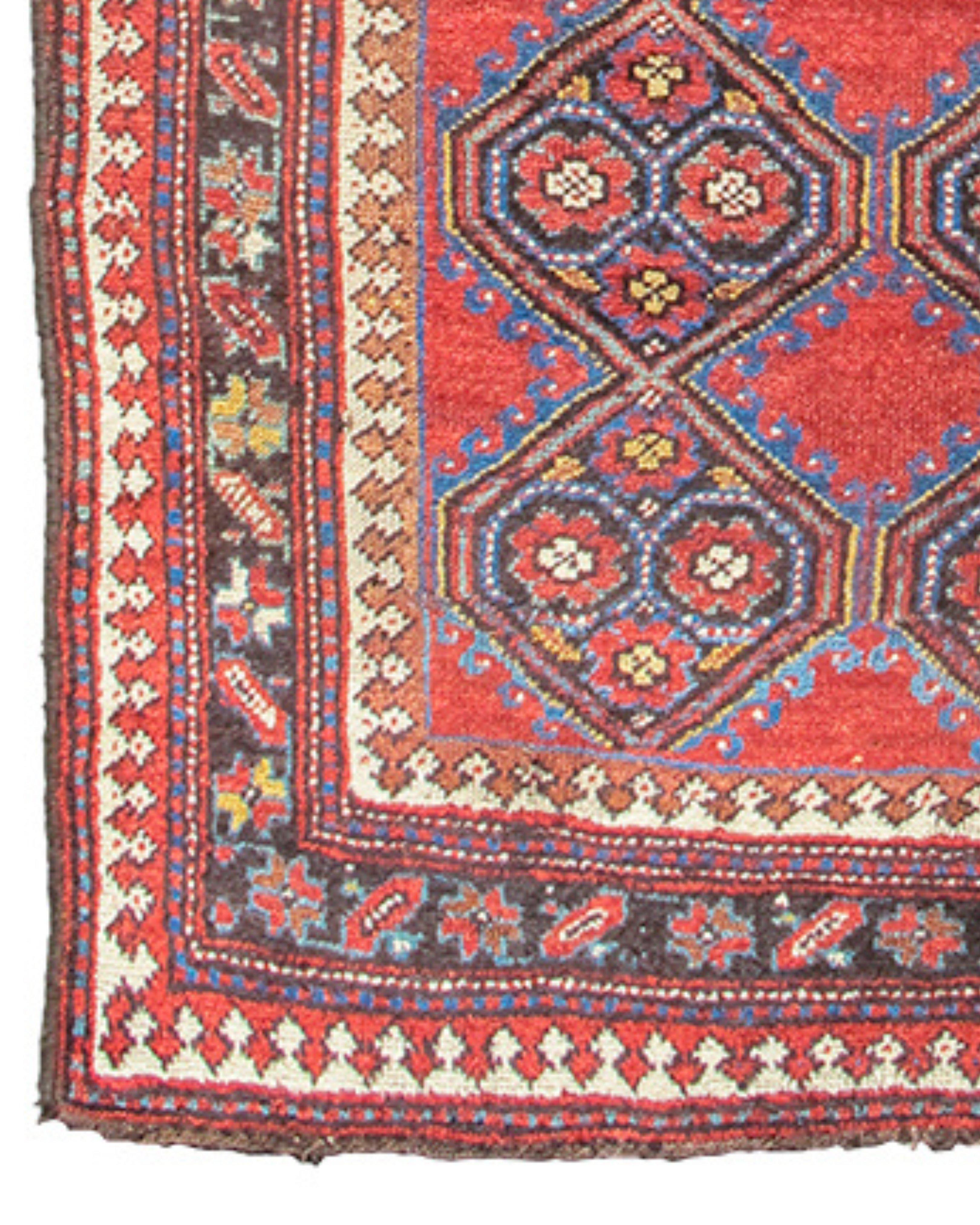 Hand-Knotted Antique Kurdish Rug, Late 19th Century For Sale