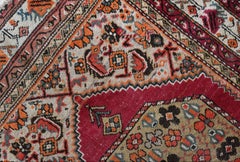 Kurdish Tribal Rug with Plum, Khaki, Indigo, Orange and Ivory c.1920