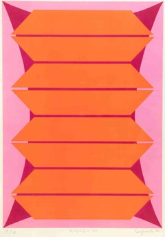 Abstract Composition - Lithograph by Kuri Tsushimoto - 1969