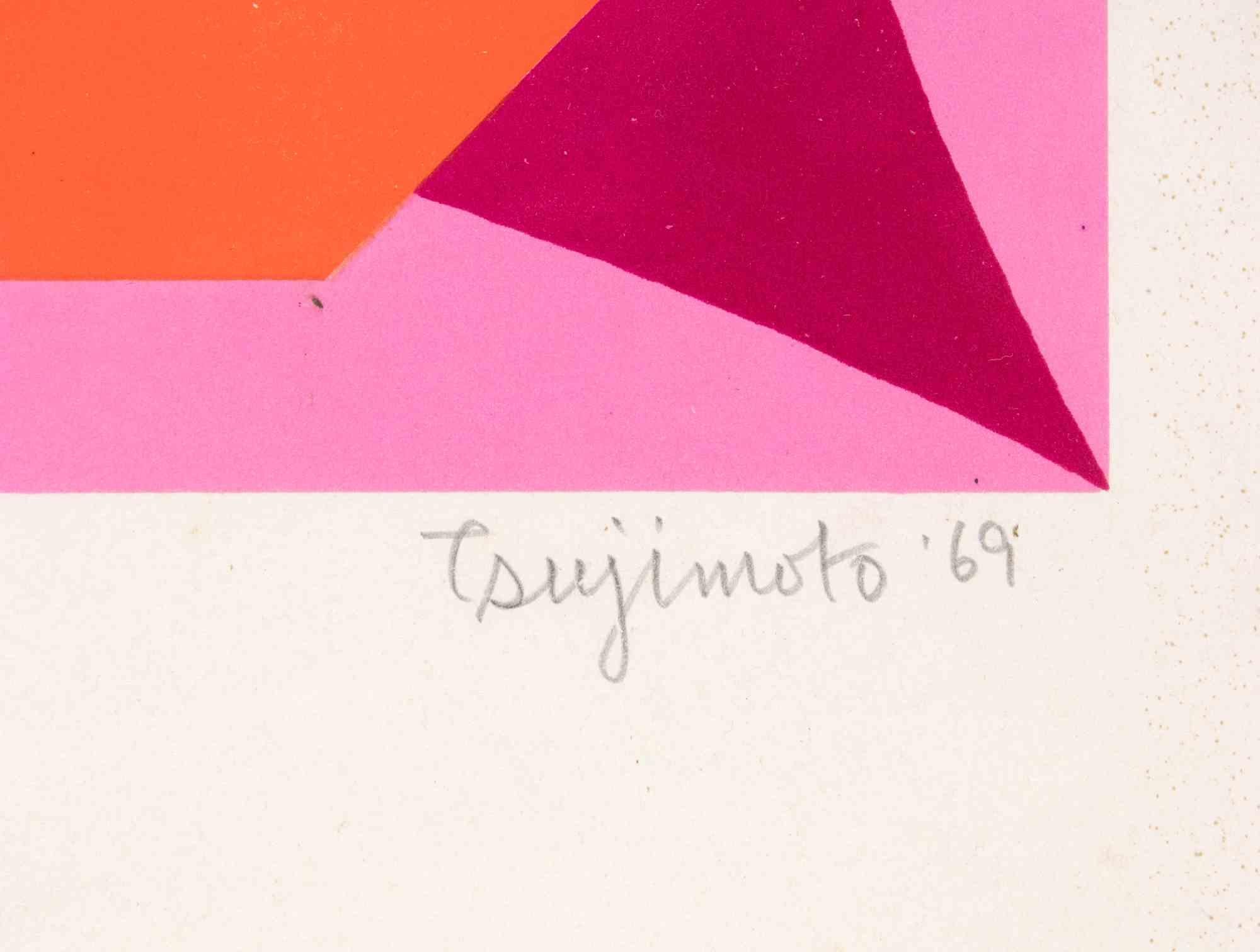 Abstract Composition - Lithograph by Kuri Tsushimoto - 1969 For Sale 2