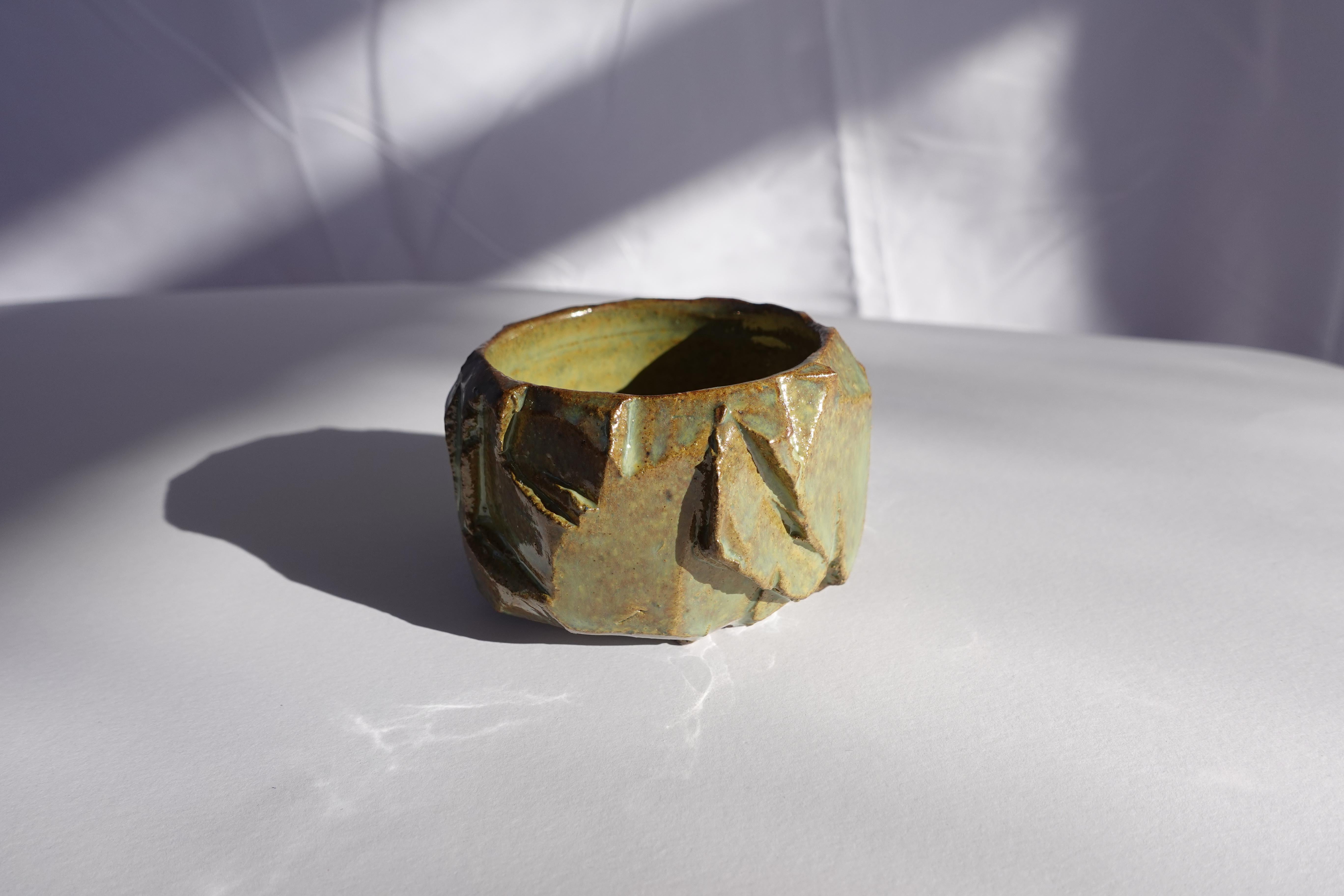 Coupe sculptée Kurinuki par Audrey Vo Van - Grès - Wabi-Sabi en vente 2