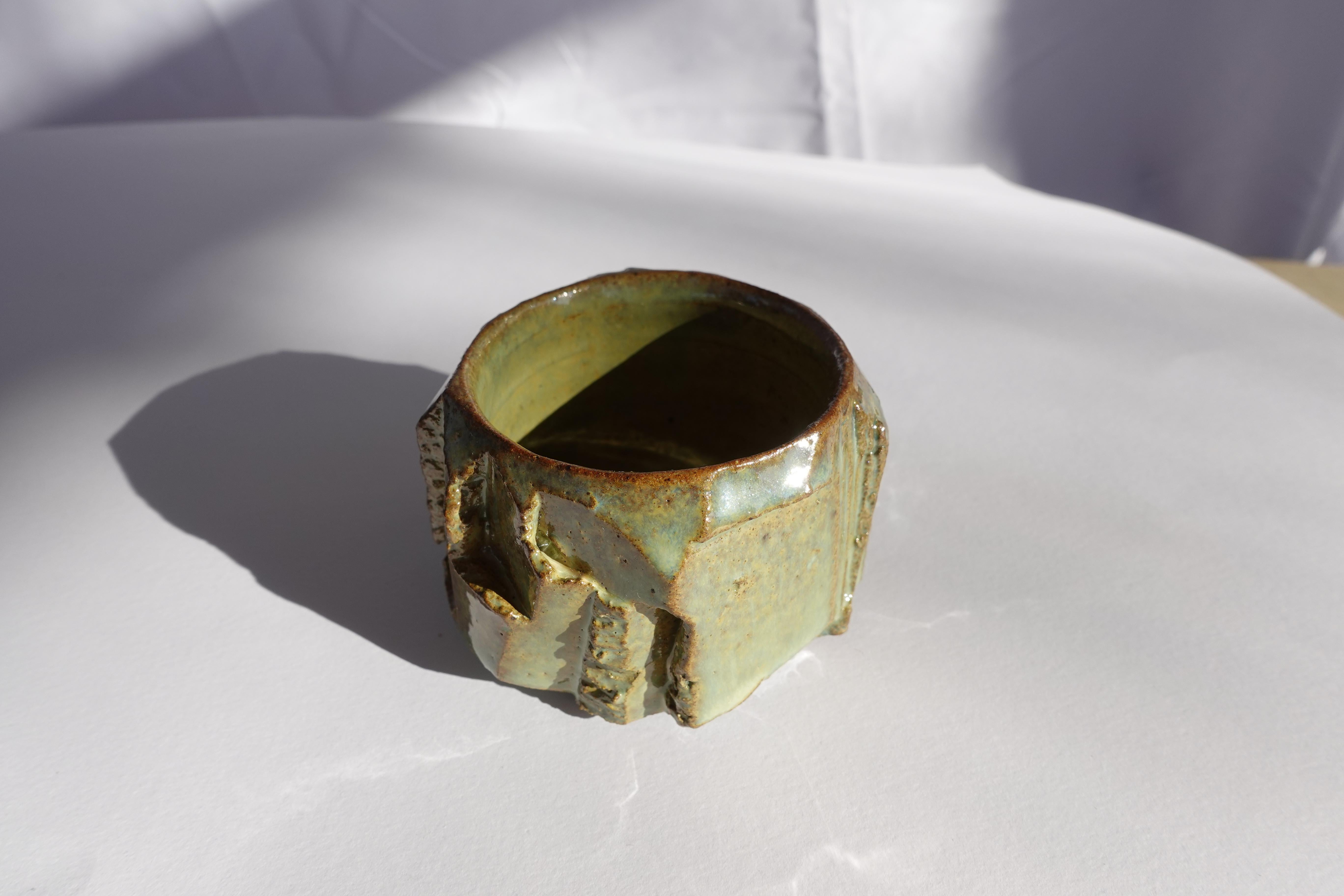 Coupe sculptée Kurinuki par Audrey Vo Van - Grès - Wabi-Sabi en vente 3