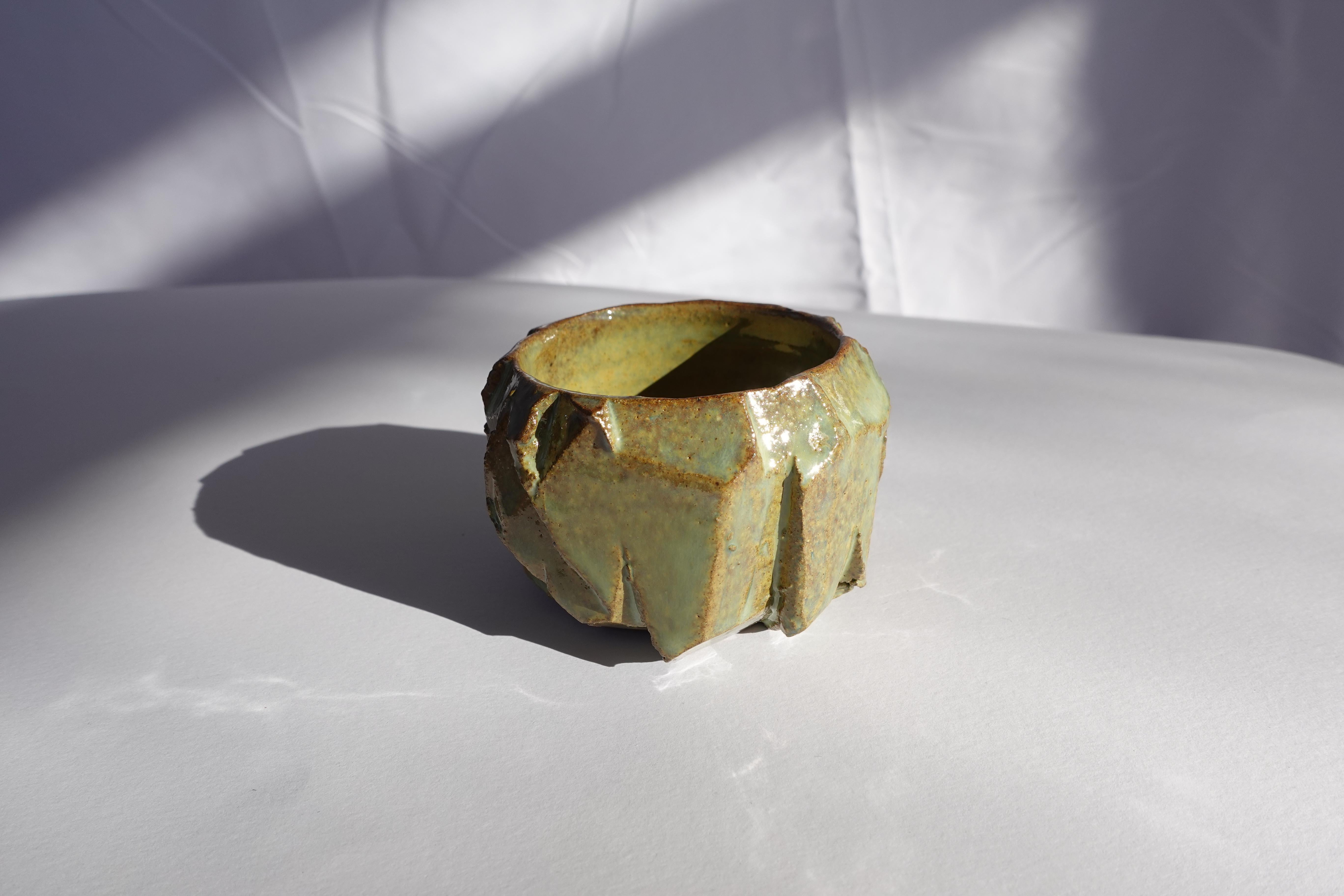 Coupe sculptée Kurinuki par Audrey Vo Van - Grès - Wabi-Sabi en vente 3