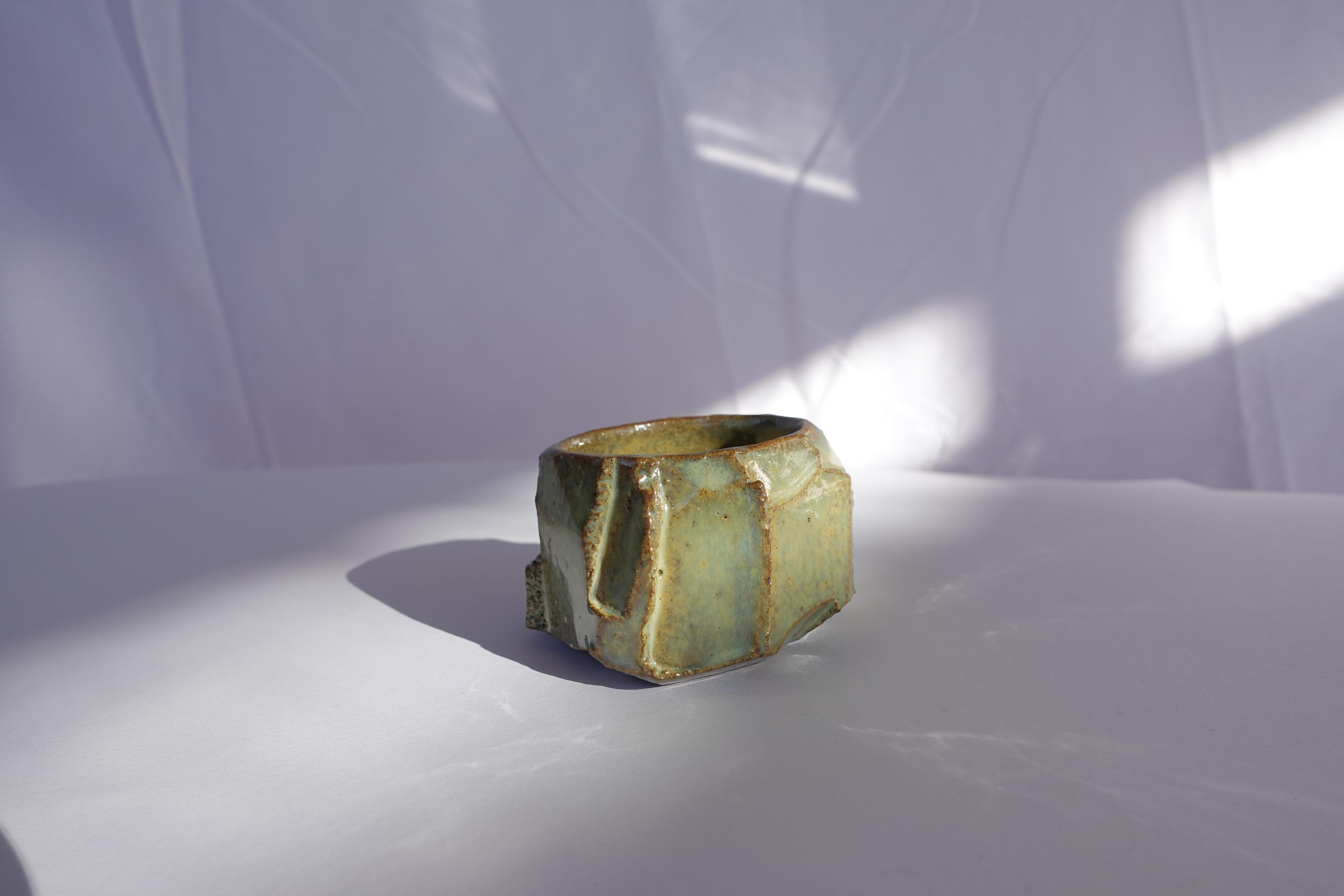 Coupe sculptée Kurinuki par Audrey Vo Van - Grès - Wabi-Sabi en vente 5