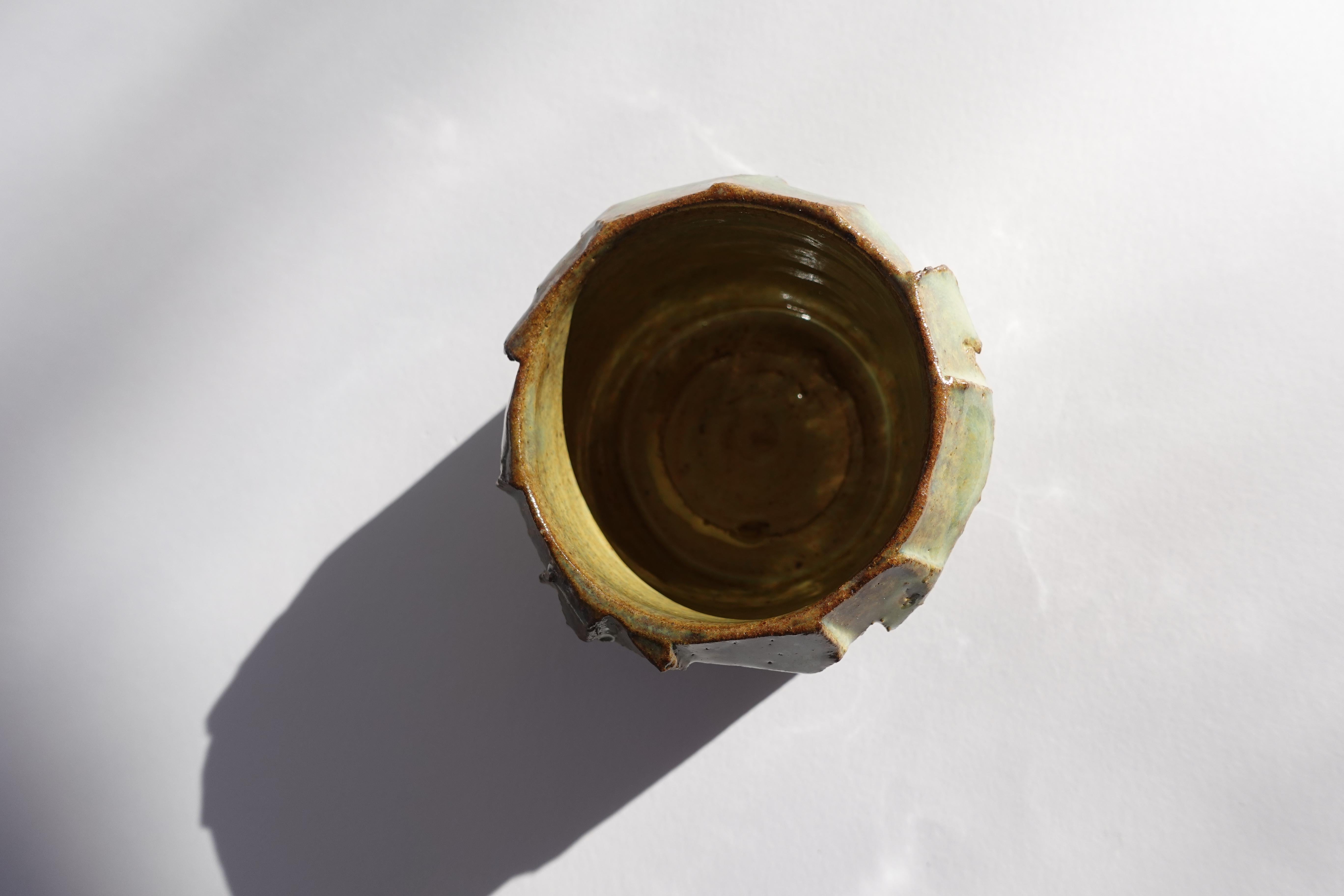 Coupe sculptée Kurinuki par Audrey Vo Van - Grès - Wabi-Sabi en vente 5