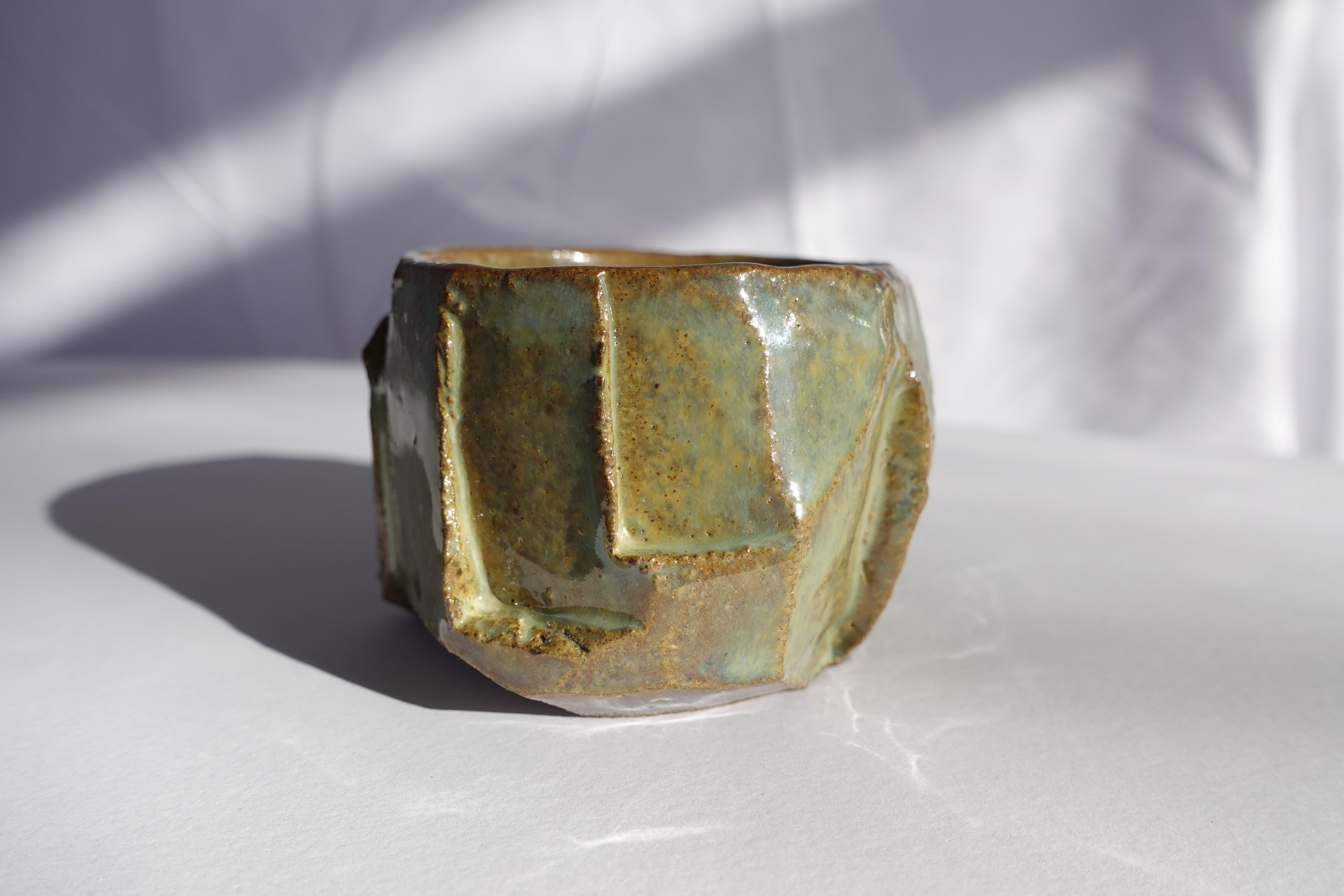 Coupe sculptée Kurinuki par Audrey Vo Van - Grès - Wabi-Sabi en vente 5