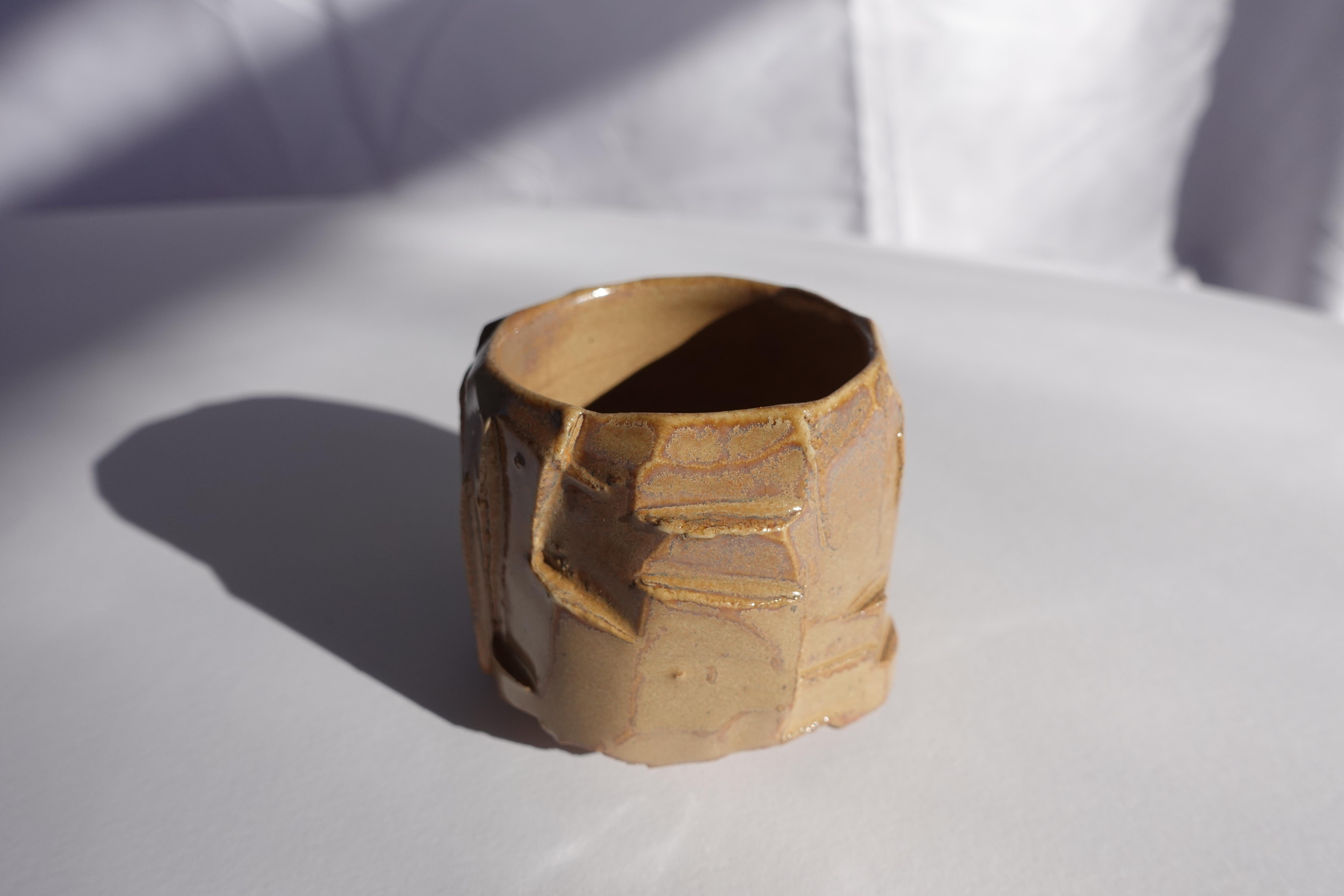 Coupe sculptée Kurinuki par Audrey Vo Van - Grès - Wabi-Sabi en vente 5