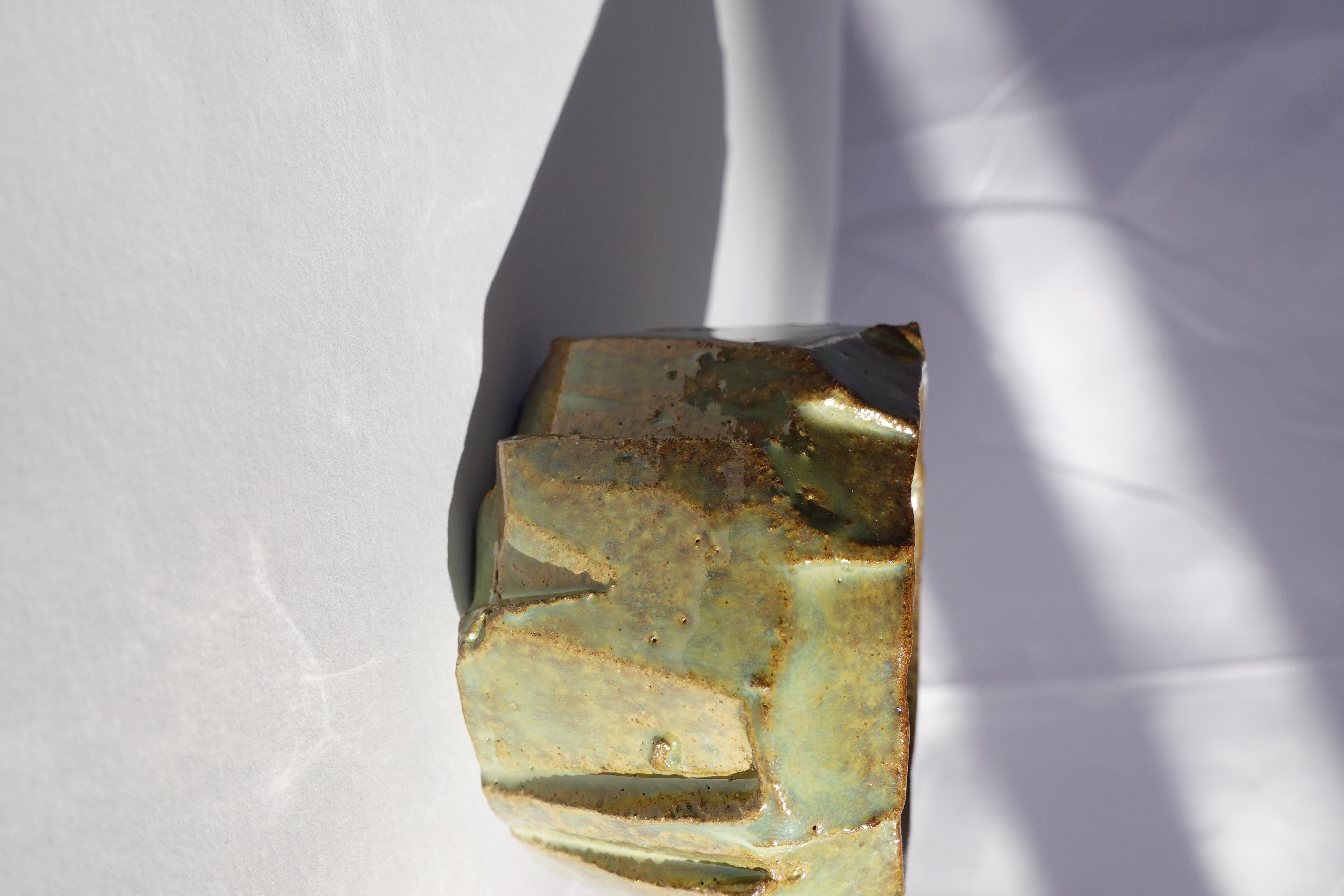 Coupe sculptée Kurinuki par Audrey Vo Van - Grès - Wabi-Sabi en vente 6