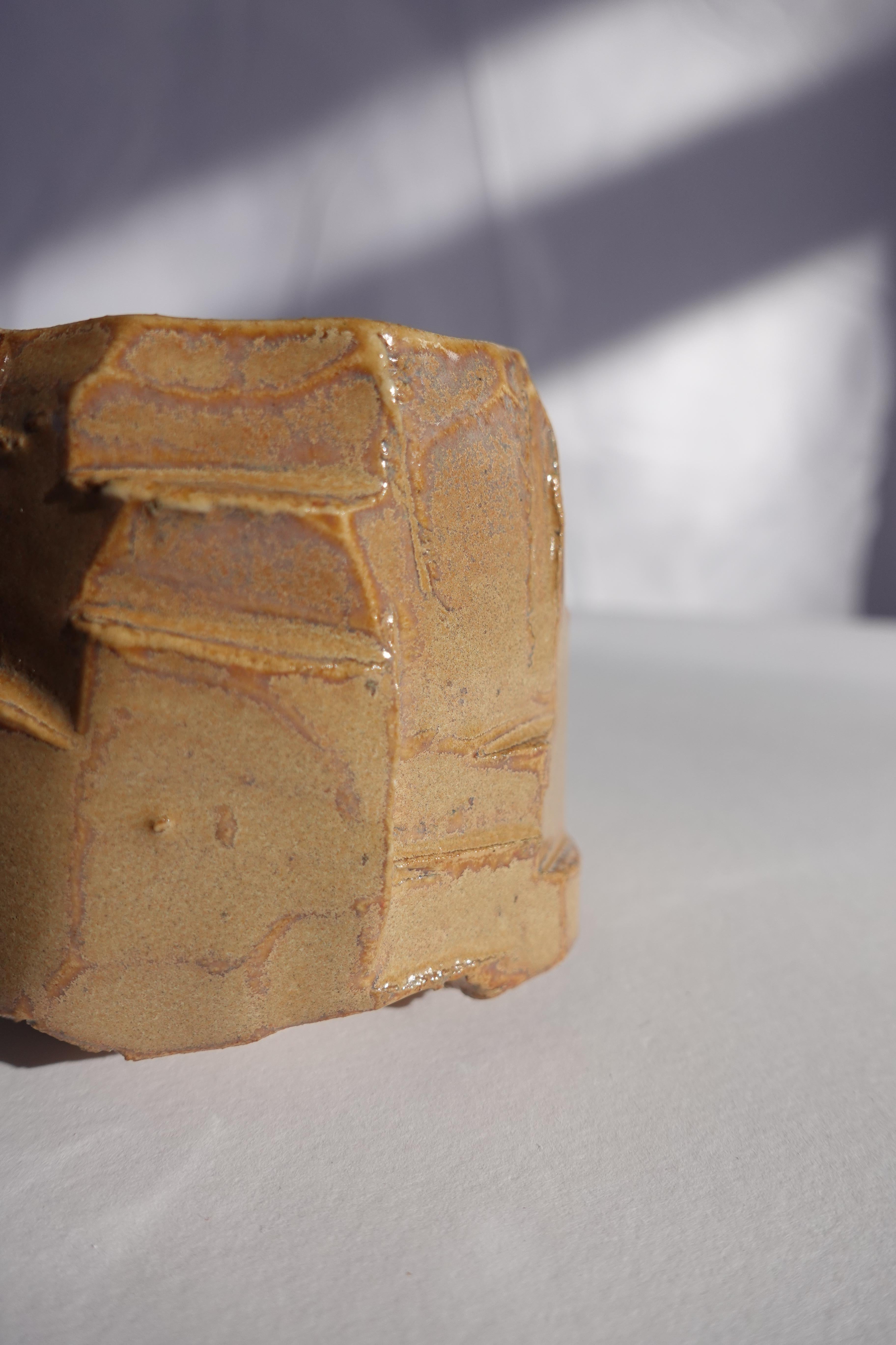 Coupe sculptée Kurinuki par Audrey Vo Van - Grès - Wabi-Sabi en vente 6