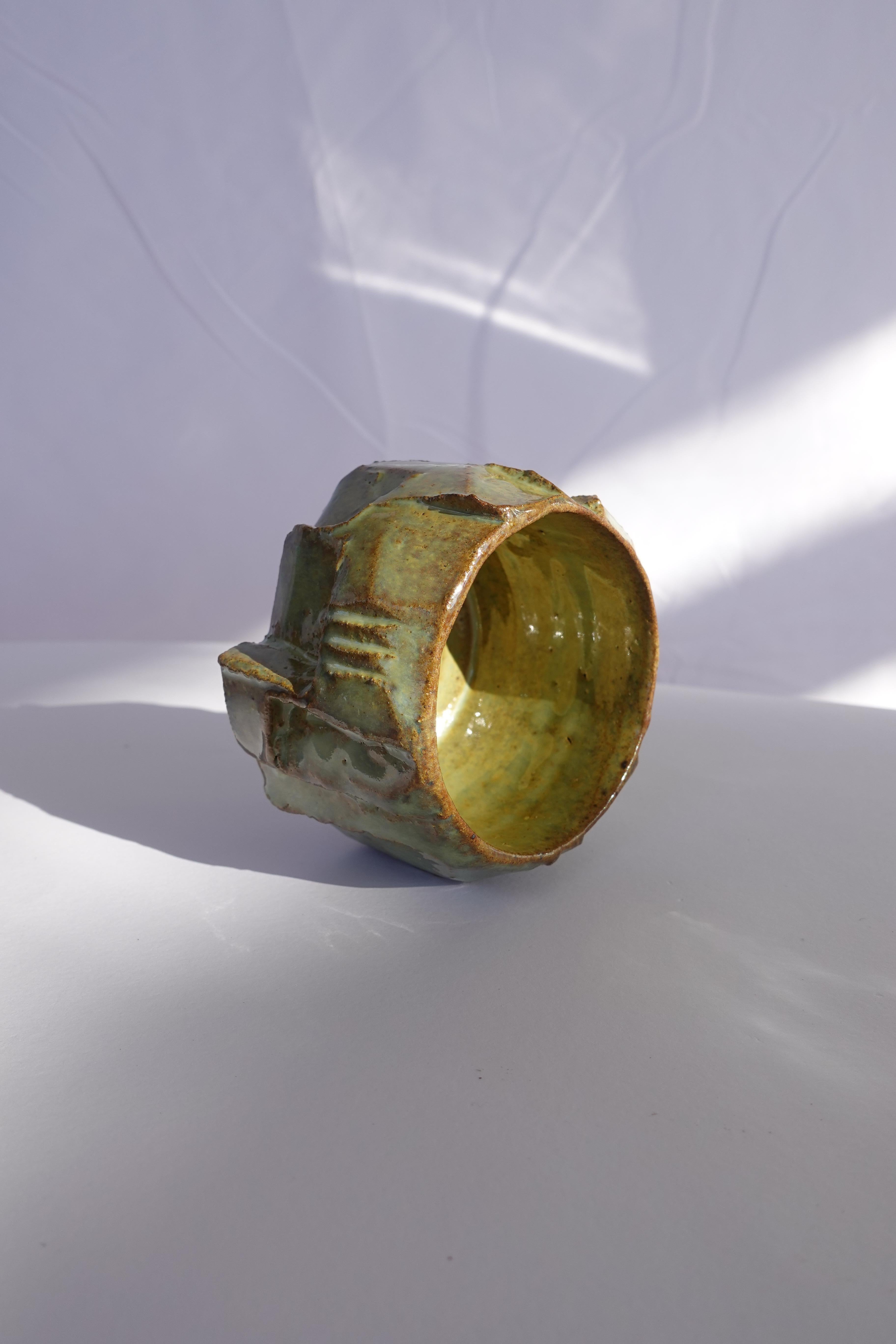 Coupe sculptée Kurinuki par Audrey Vo Van - Grès - Wabi-Sabi en vente 7