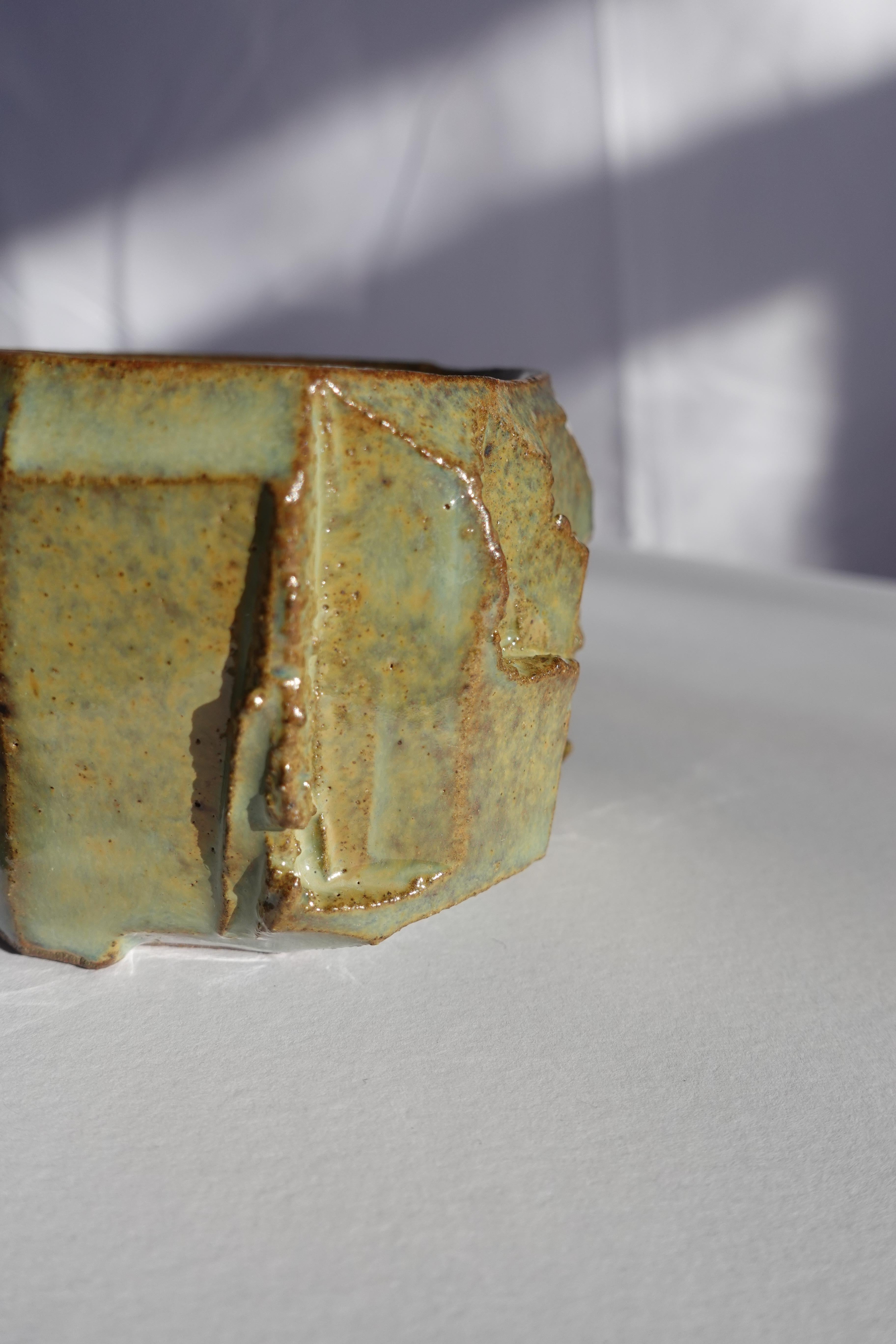 Coupe sculptée Kurinuki par Audrey Vo Van - Grès - Wabi-Sabi en vente 7