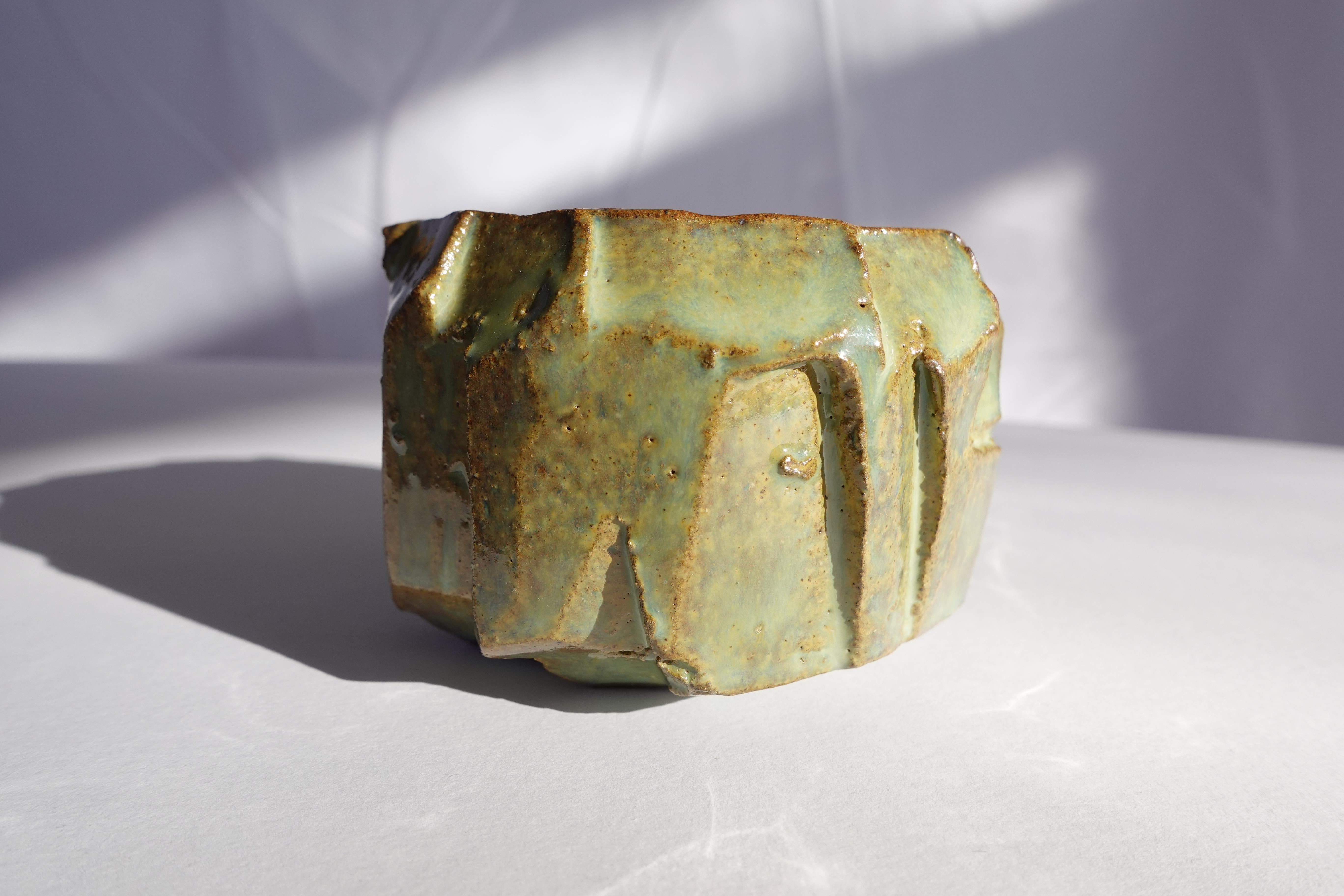 Coupe sculptée Kurinuki par Audrey Vo Van - Grès - Wabi-Sabi en vente 7