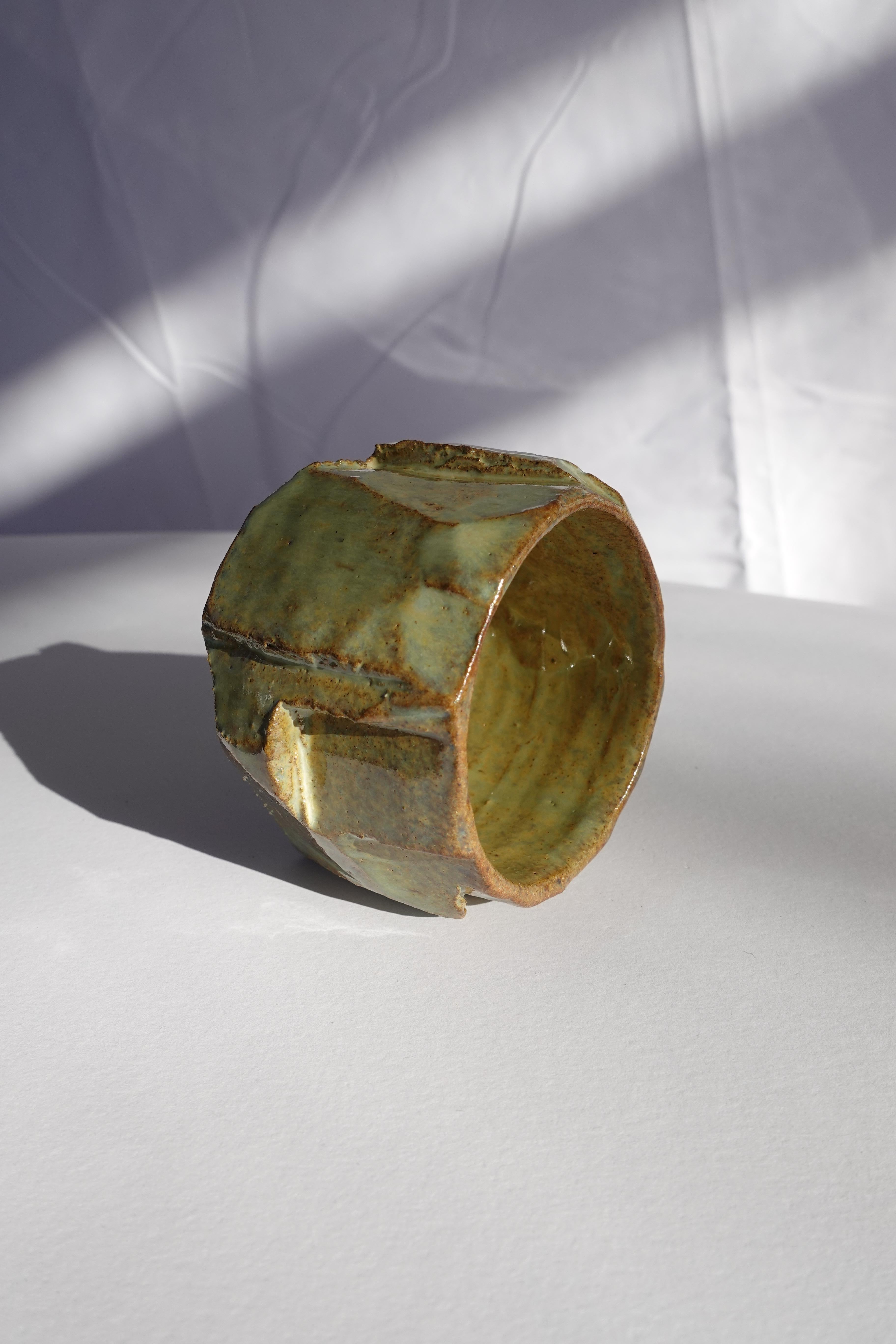 Coupe sculptée Kurinuki par Audrey Vo Van - Grès - Wabi-Sabi en vente 7