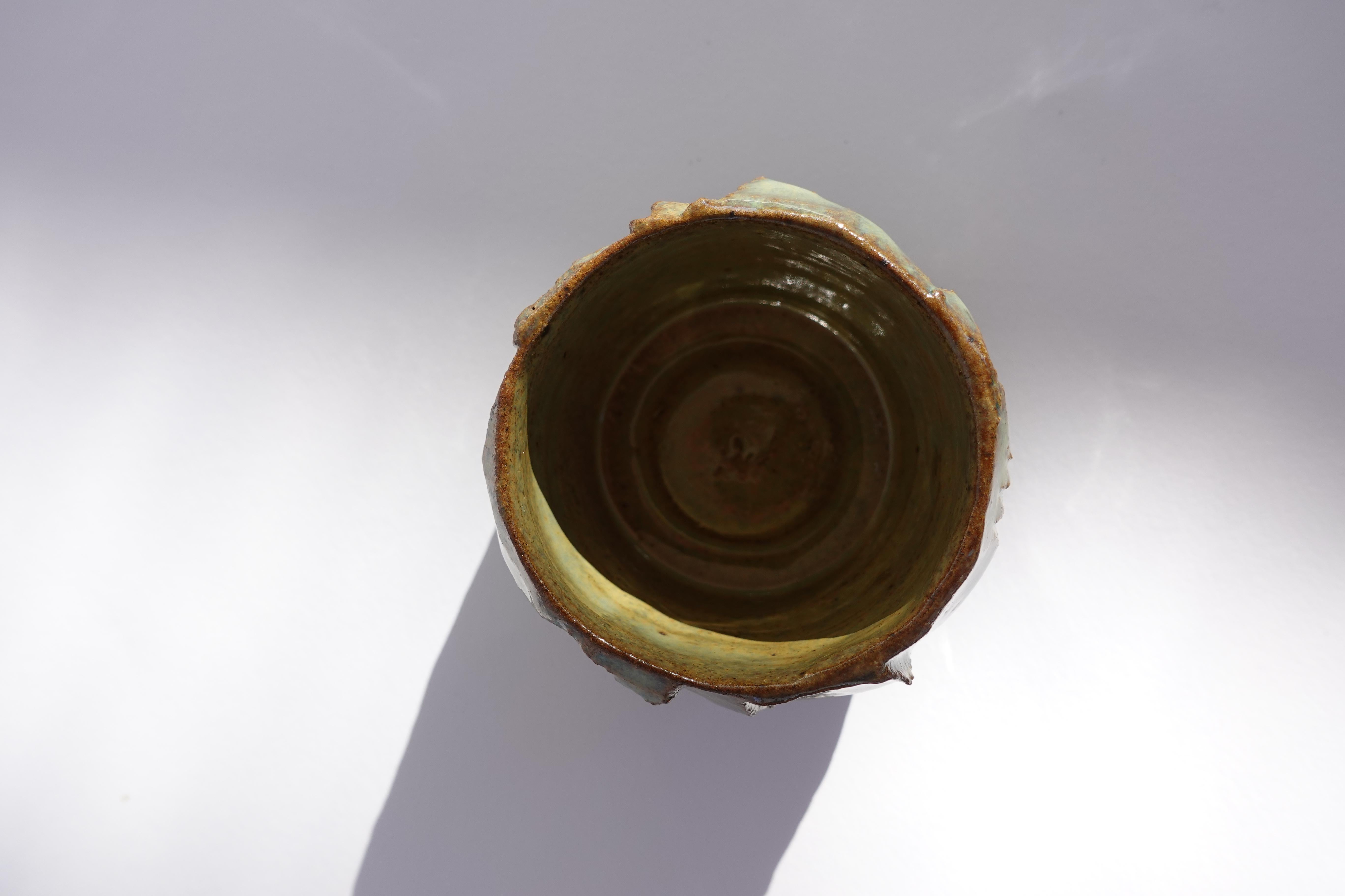 Coupe sculptée Kurinuki par Audrey Vo Van - Grès - Wabi-Sabi en vente 8