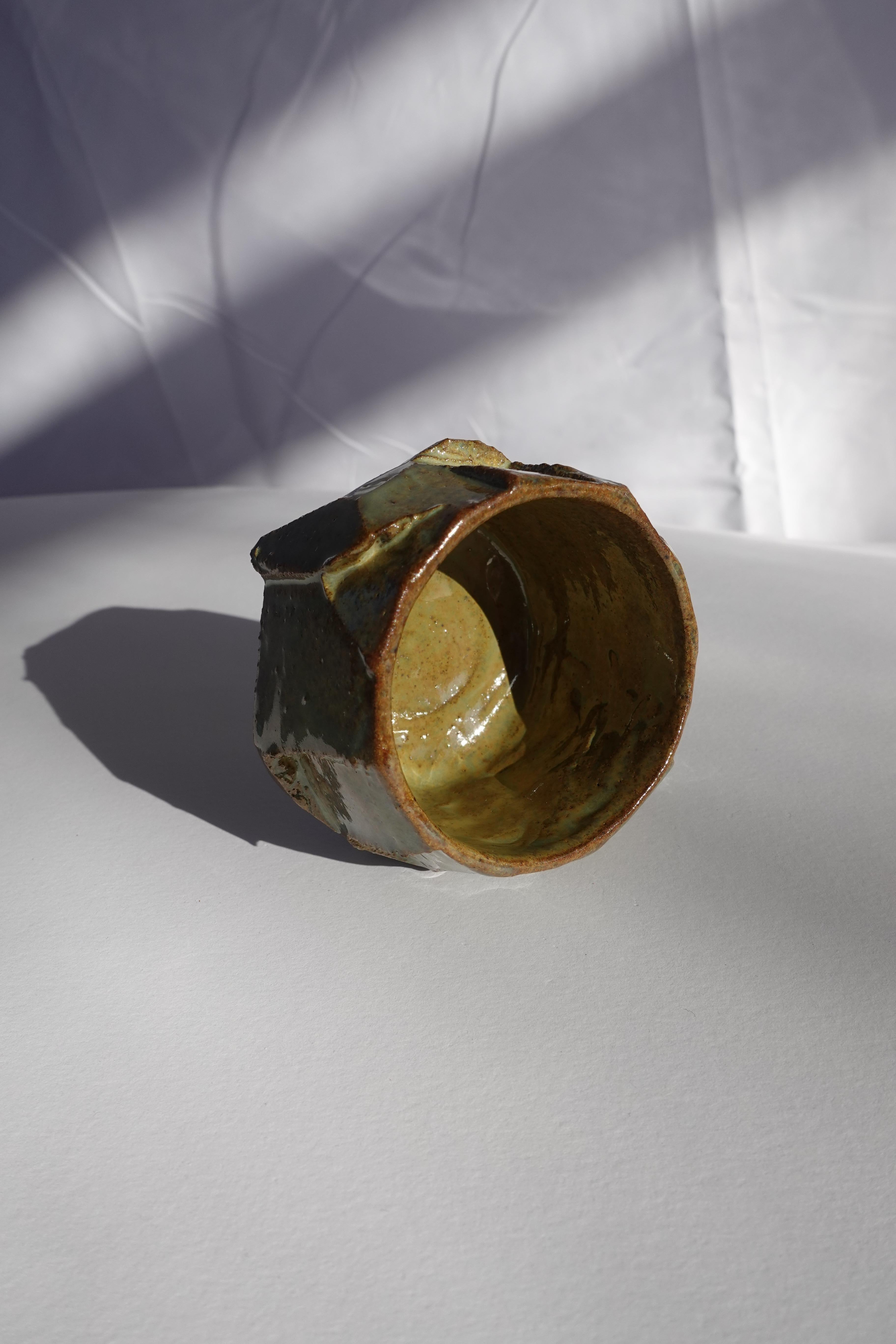Coupe sculptée Kurinuki par Audrey Vo Van - Grès - Wabi-Sabi en vente 8