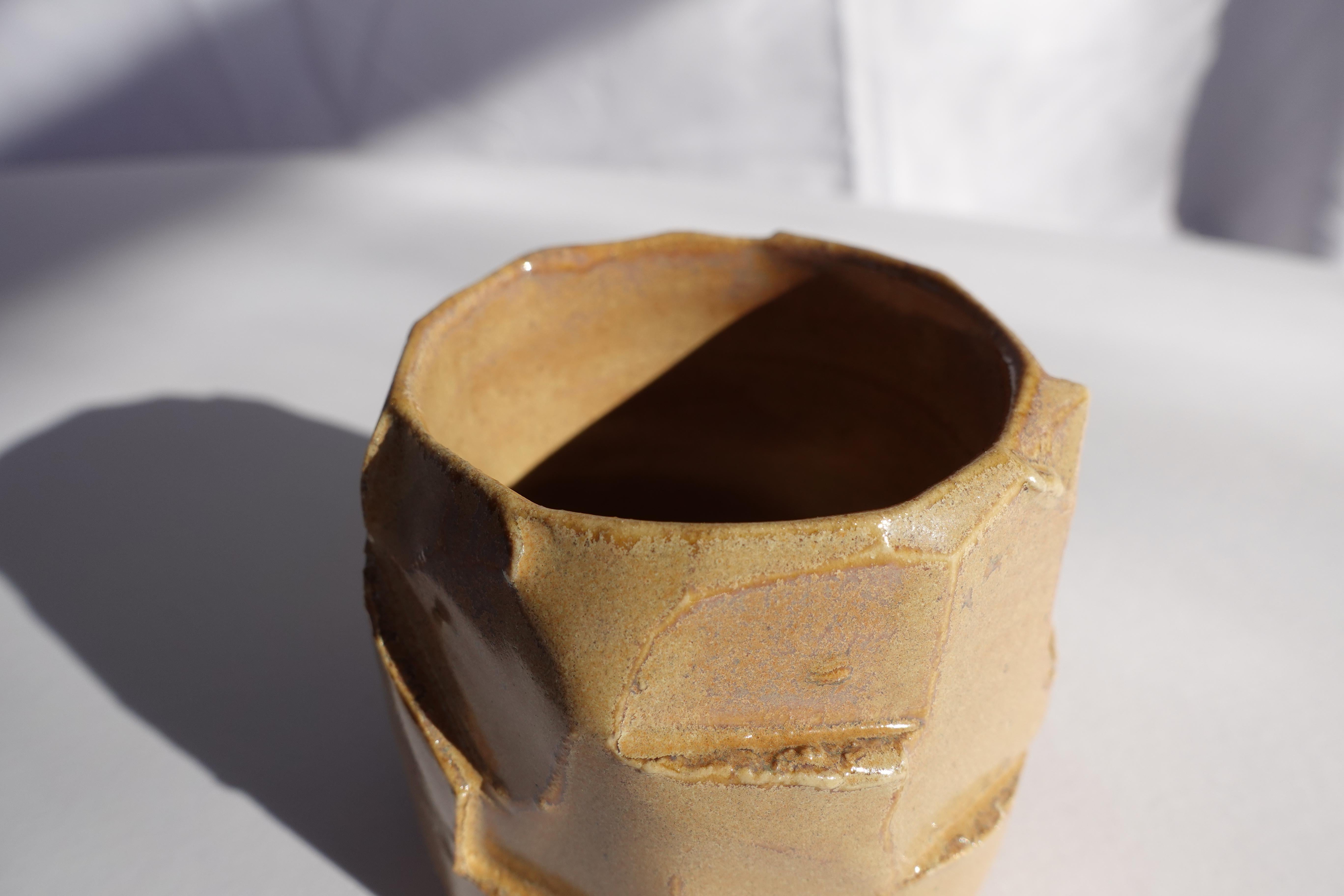 Coupe sculptée Kurinuki par Audrey Vo Van - Grès - Wabi-Sabi en vente 8