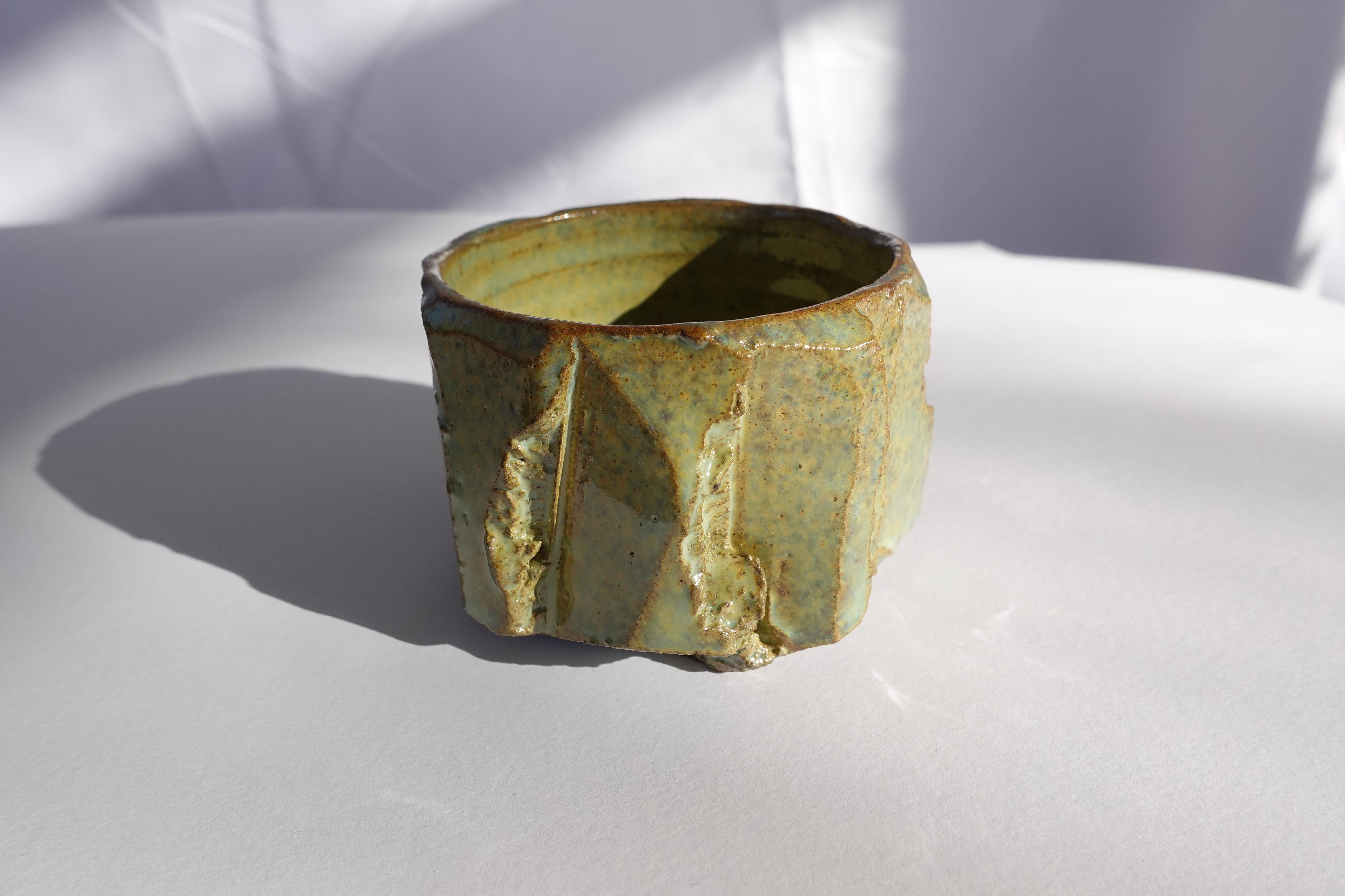 Coupe sculptée Kurinuki par Audrey Vo Van - Grès - Wabi-Sabi en vente 9