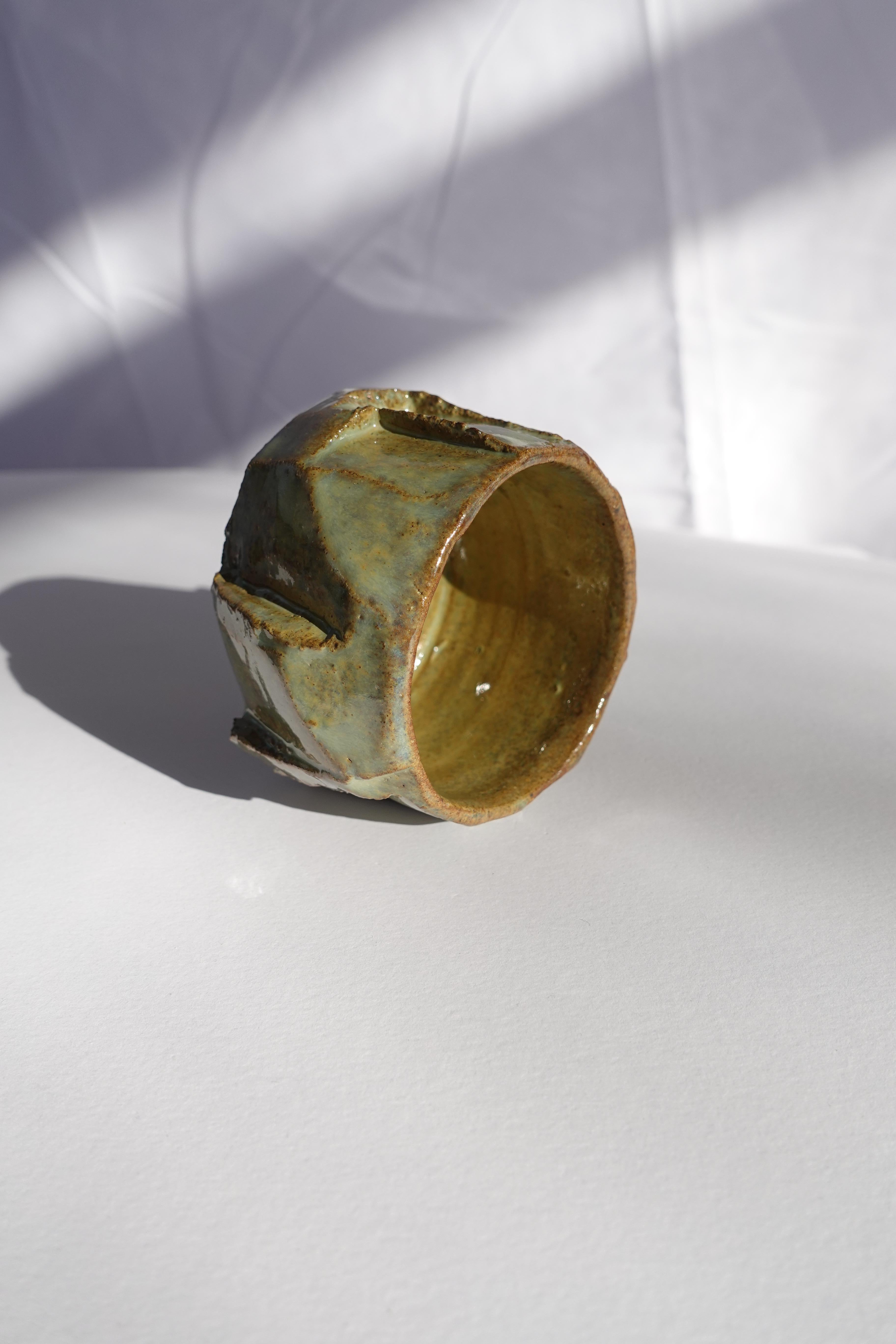 Coupe sculptée Kurinuki par Audrey Vo Van - Grès - Wabi-Sabi en vente 9