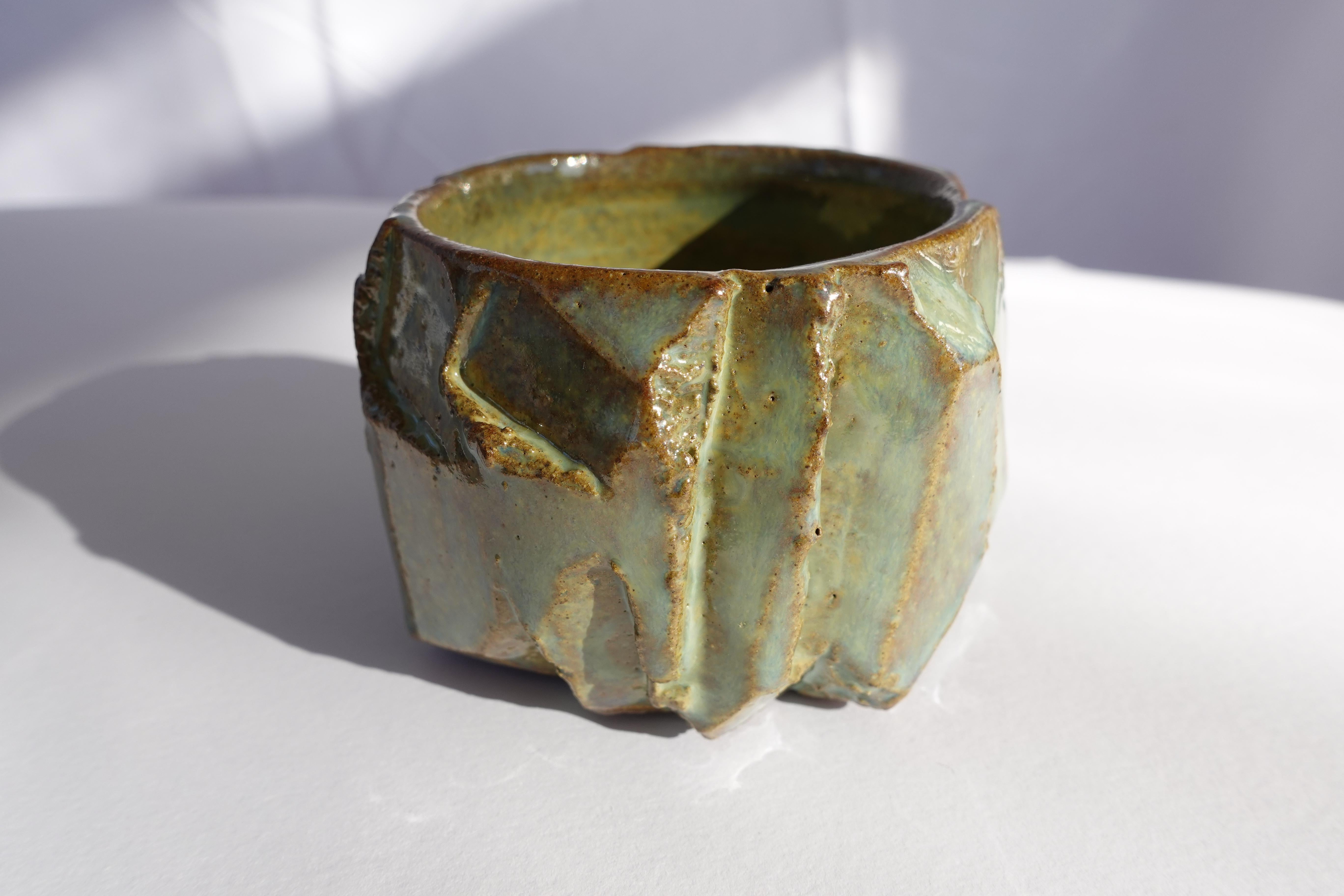 Coupe sculptée Kurinuki par Audrey Vo Van - Grès - Wabi-Sabi en vente 10