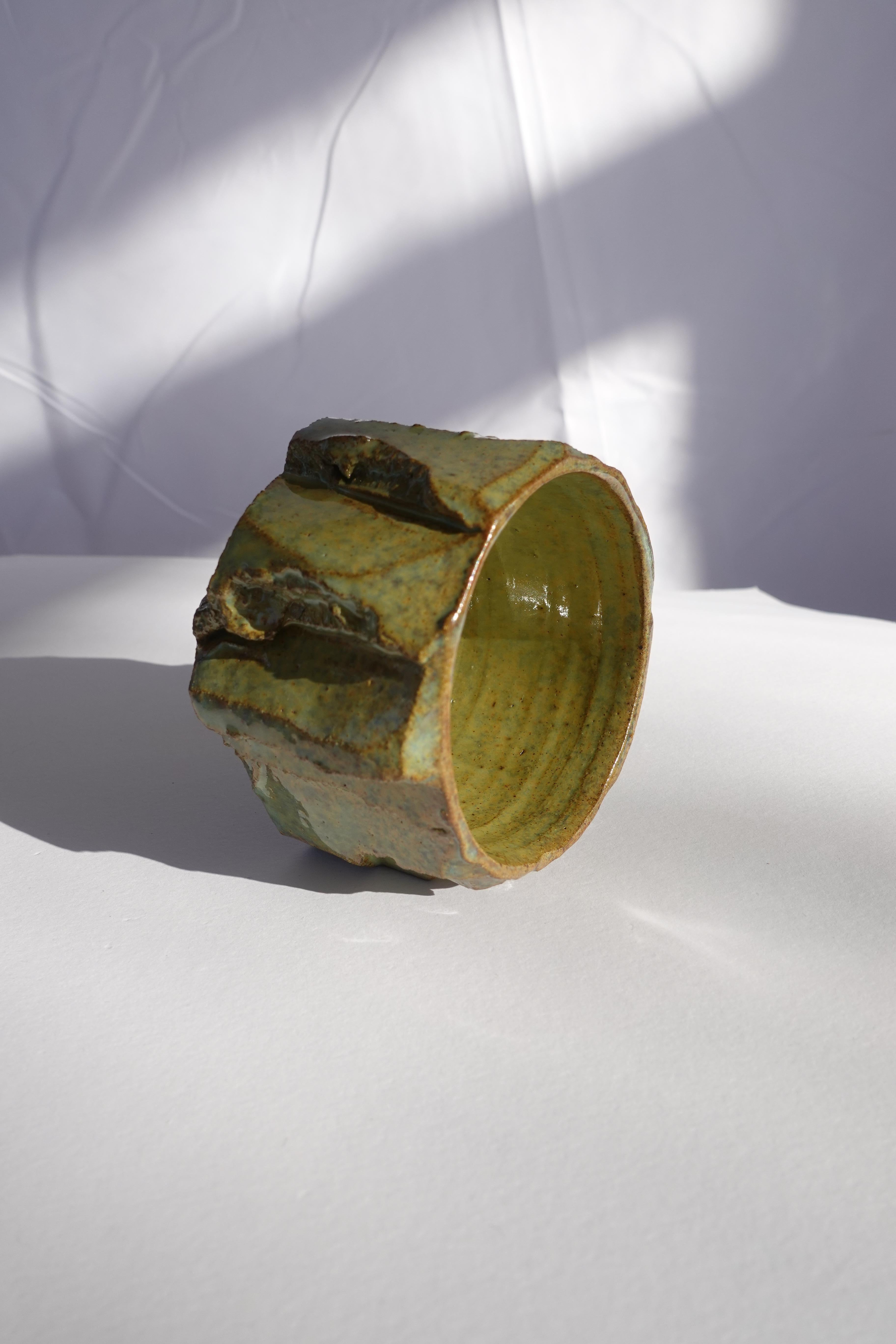 Coupe sculptée Kurinuki par Audrey Vo Van - Grès - Wabi-Sabi en vente 10