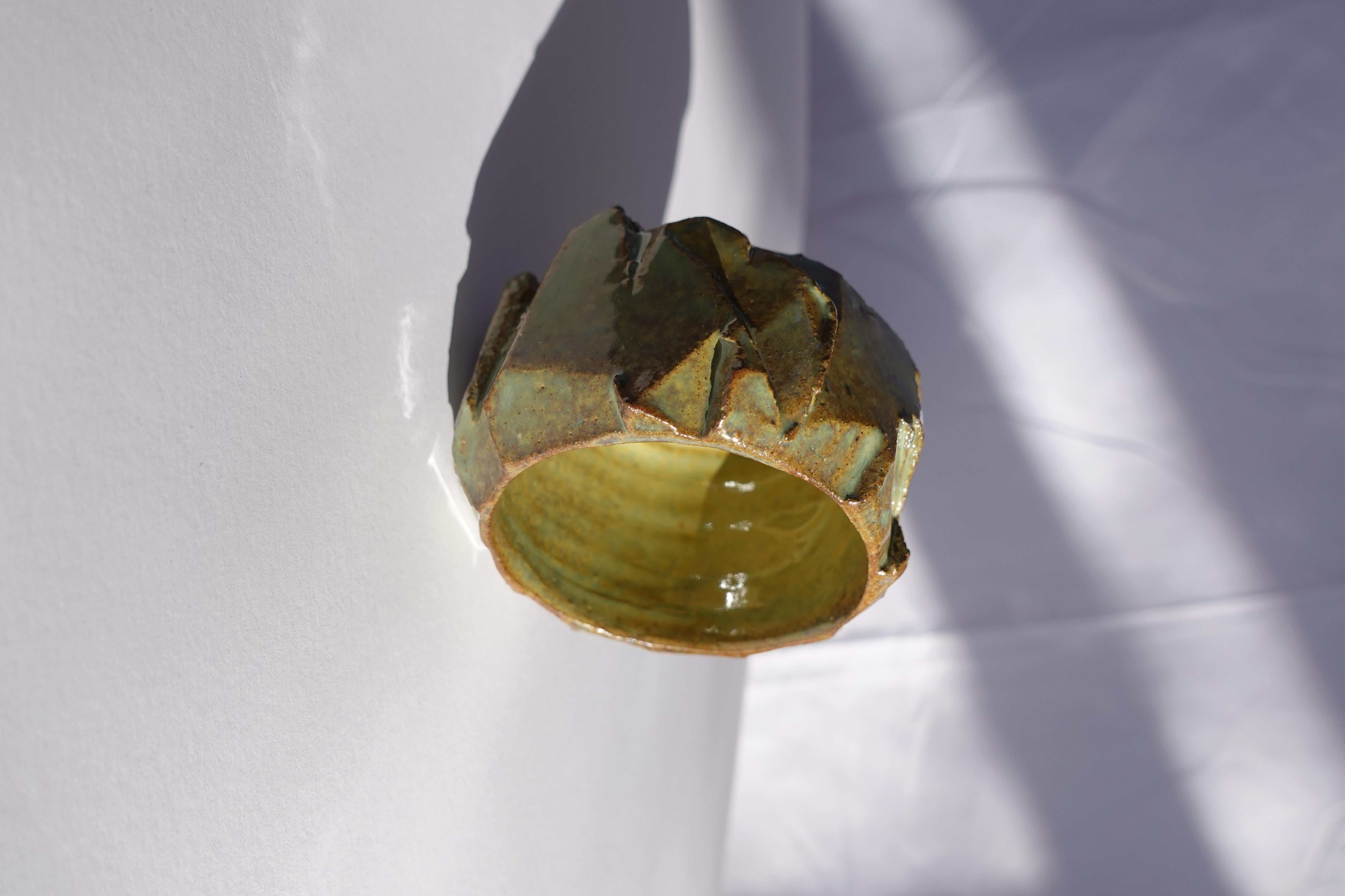 Coupe sculptée Kurinuki par Audrey Vo Van - Grès - Wabi-Sabi en vente 11