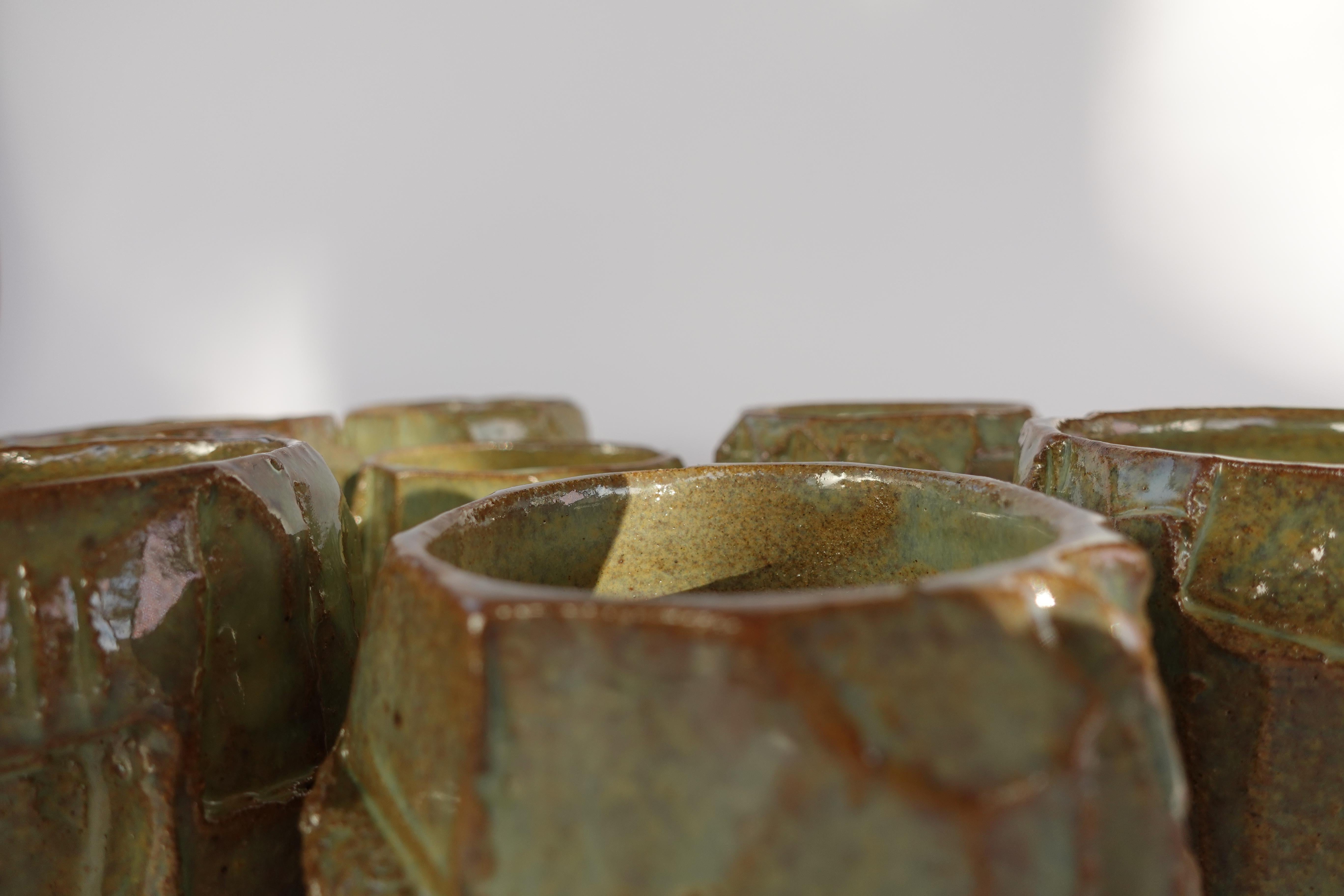 Coupe sculptée Kurinuki par Audrey Vo Van - Grès - Wabi-Sabi en vente 12