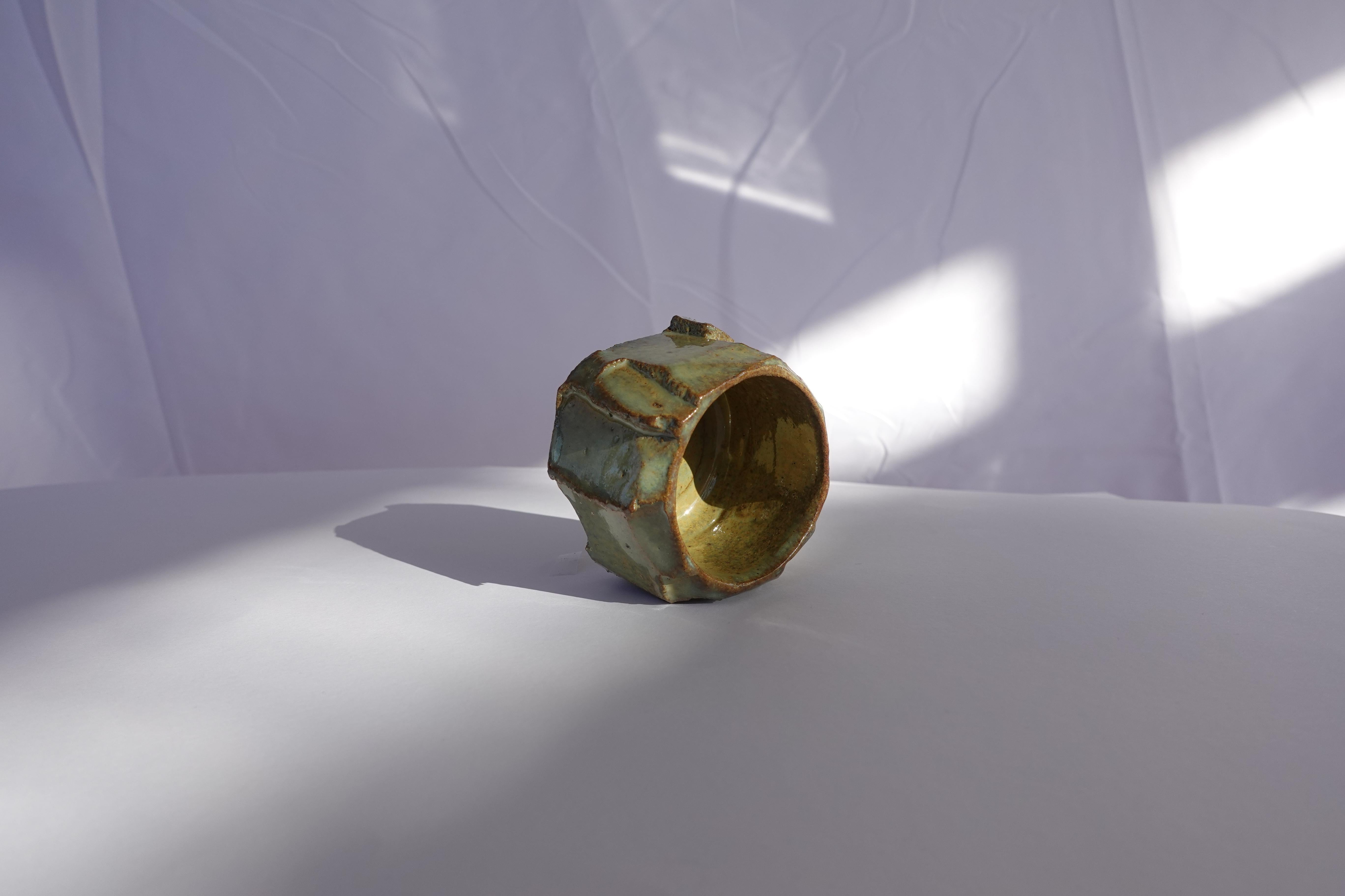 XXIe siècle et contemporain Coupe sculptée Kurinuki par Audrey Vo Van - Grès - Wabi-Sabi en vente