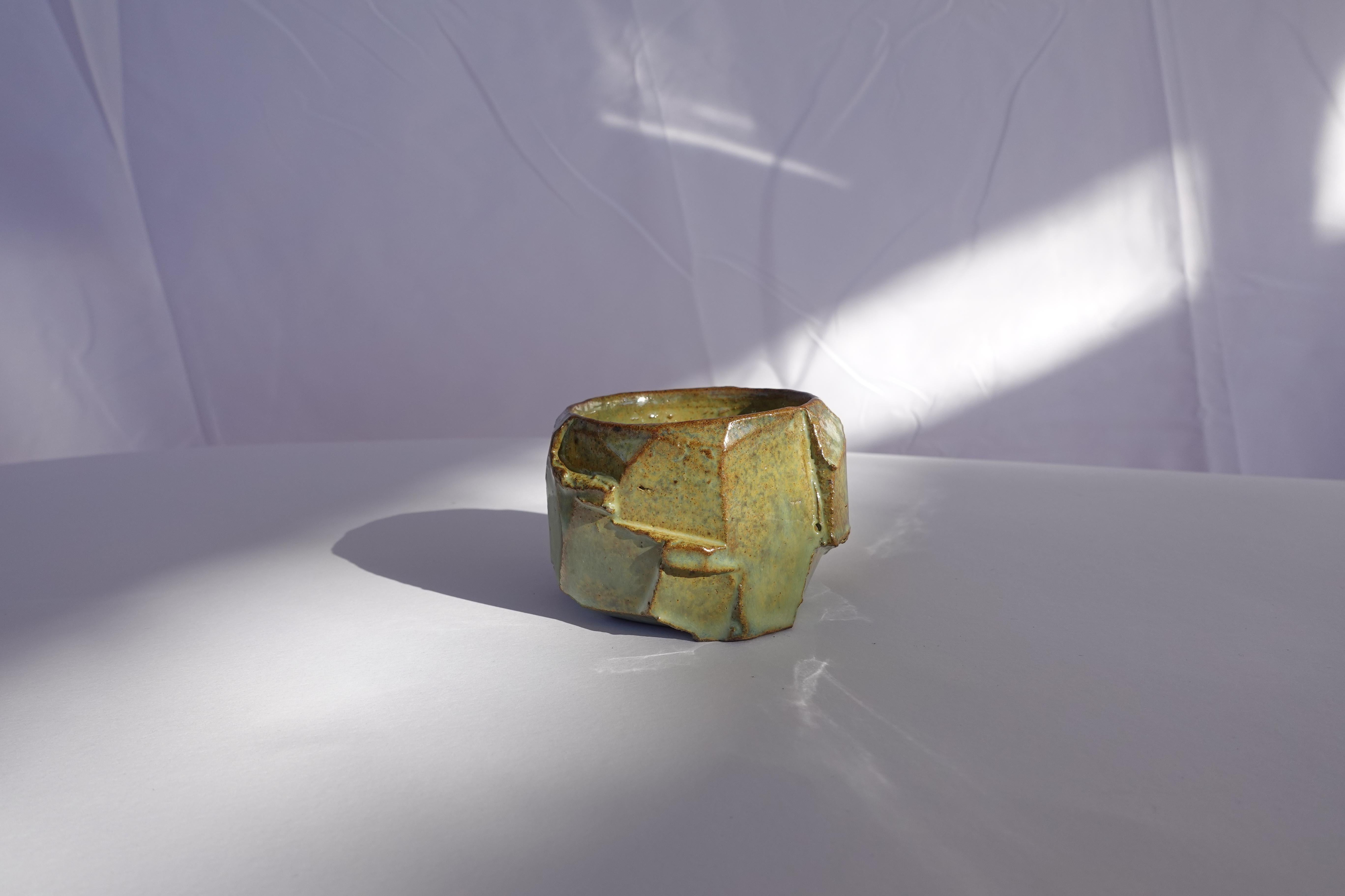 Kurinuki Carved Coffee Cup by Audrey Vo Van – Stoneware - Wabi-Sabi For Sale 1