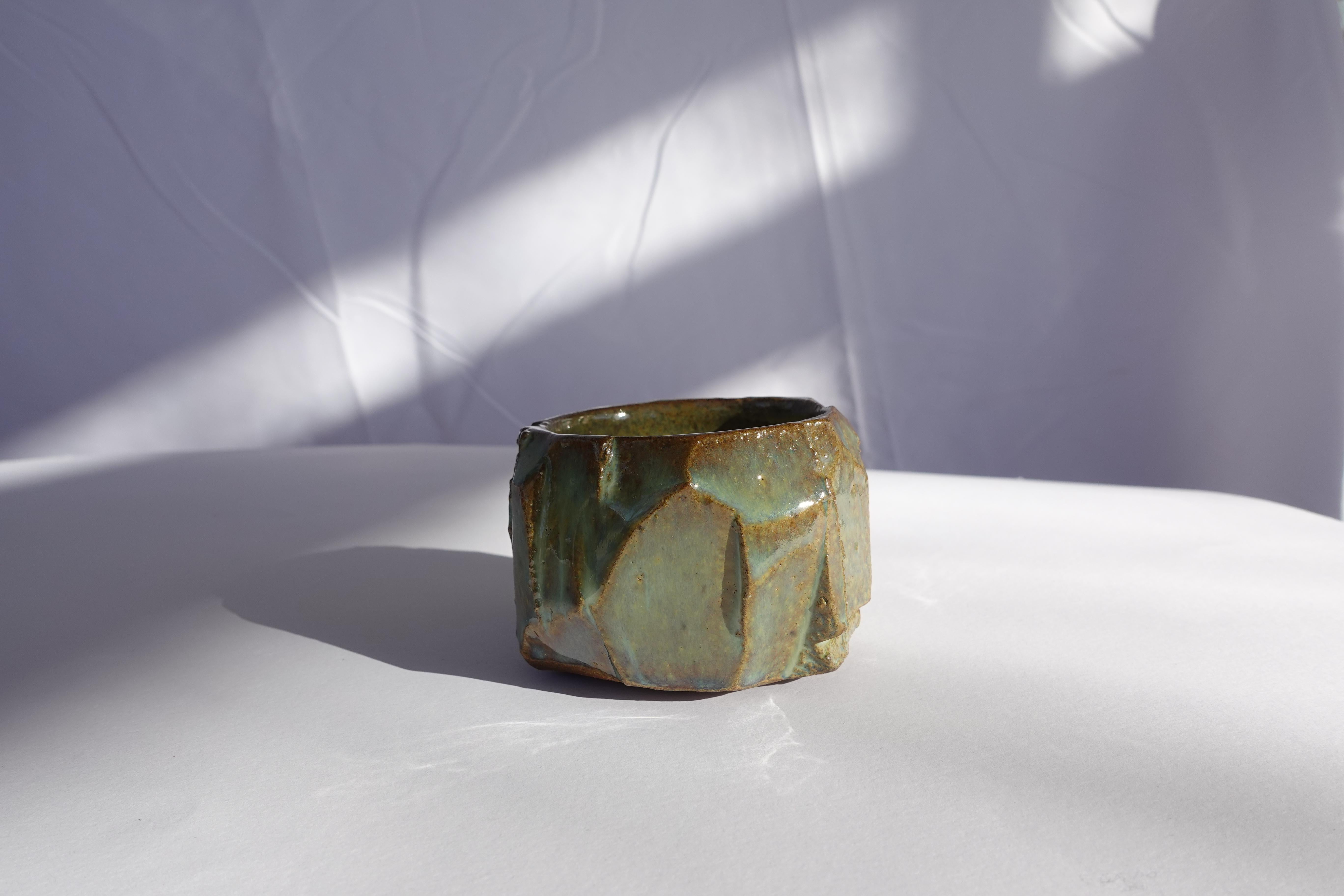 Coupe sculptée Kurinuki par Audrey Vo Van - Grès - Wabi-Sabi en vente 1