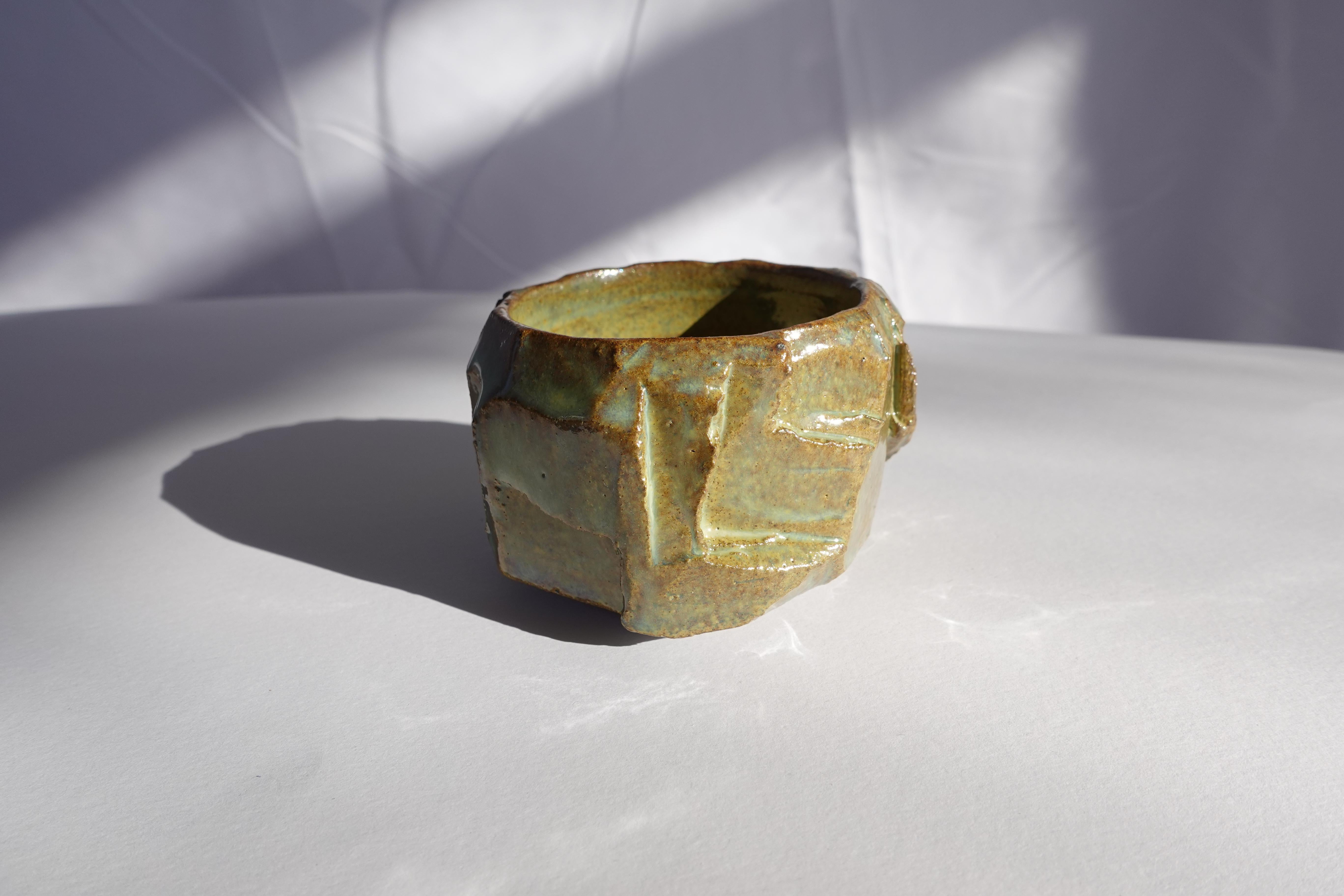 Coupe sculptée Kurinuki par Audrey Vo Van - Grès - Wabi-Sabi en vente 1