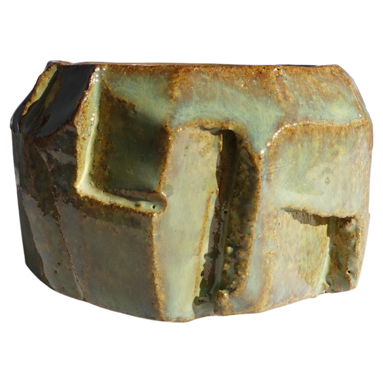 Coupe sculptée Kurinuki par Audrey Vo Van - Grès - Wabi-Sabi