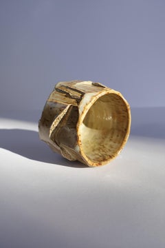 Kurinuki Carved Coffee Cup by Audrey Vo Van – Wabi-Sabi Stoneware Vessel