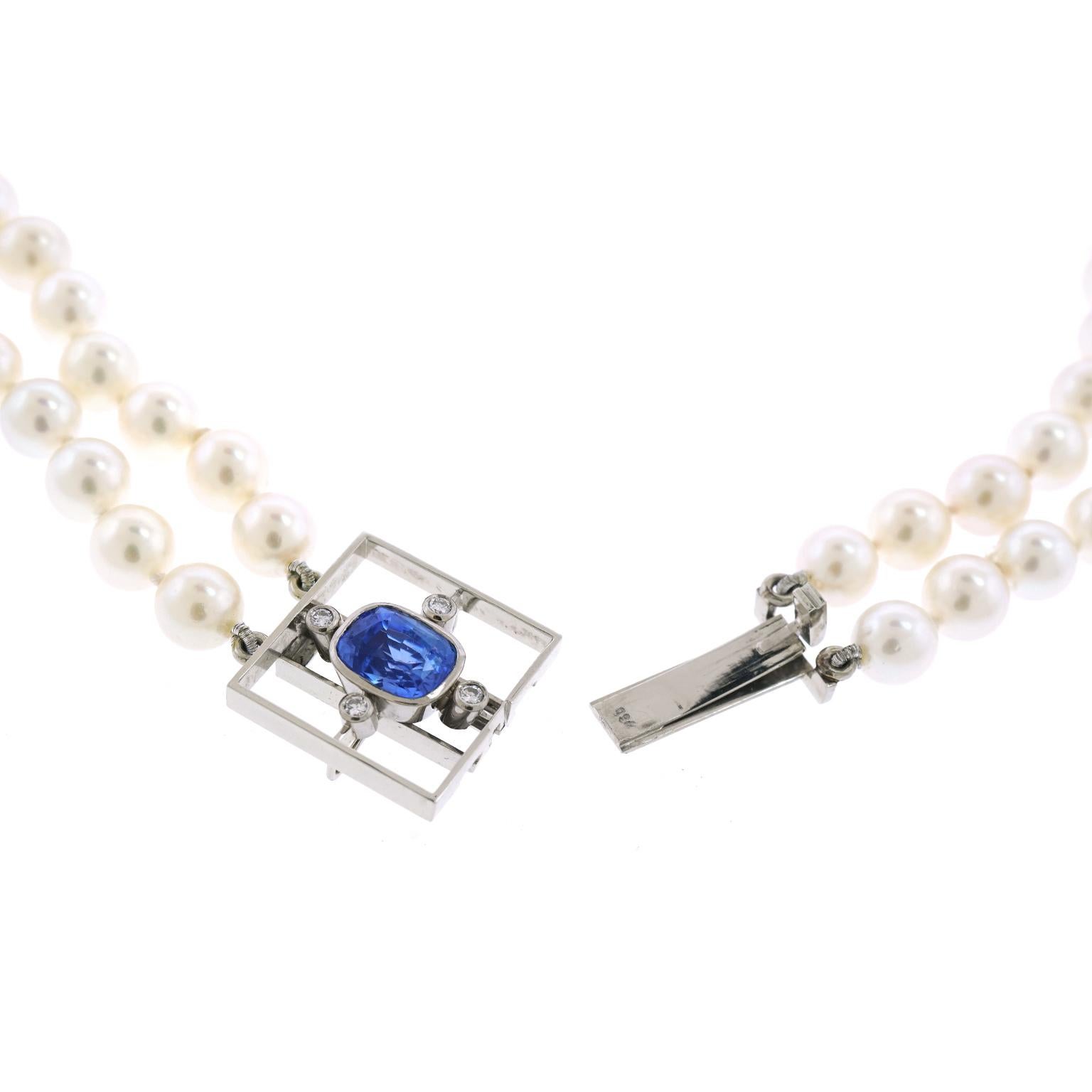 Kurt Aepli for Burch Sapphire, Diamond and Pearl Necklace 1