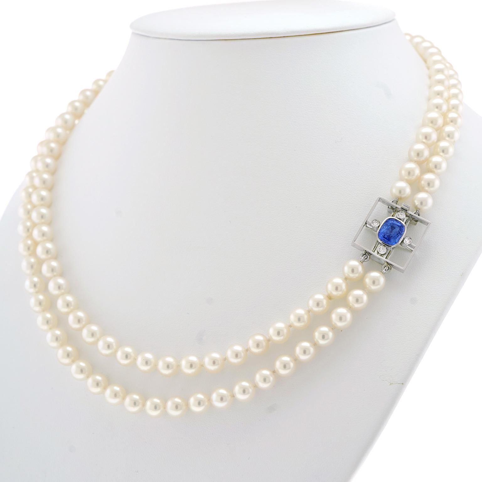 Kurt Aepli for Burch Sapphire, Diamond and Pearl Necklace 2