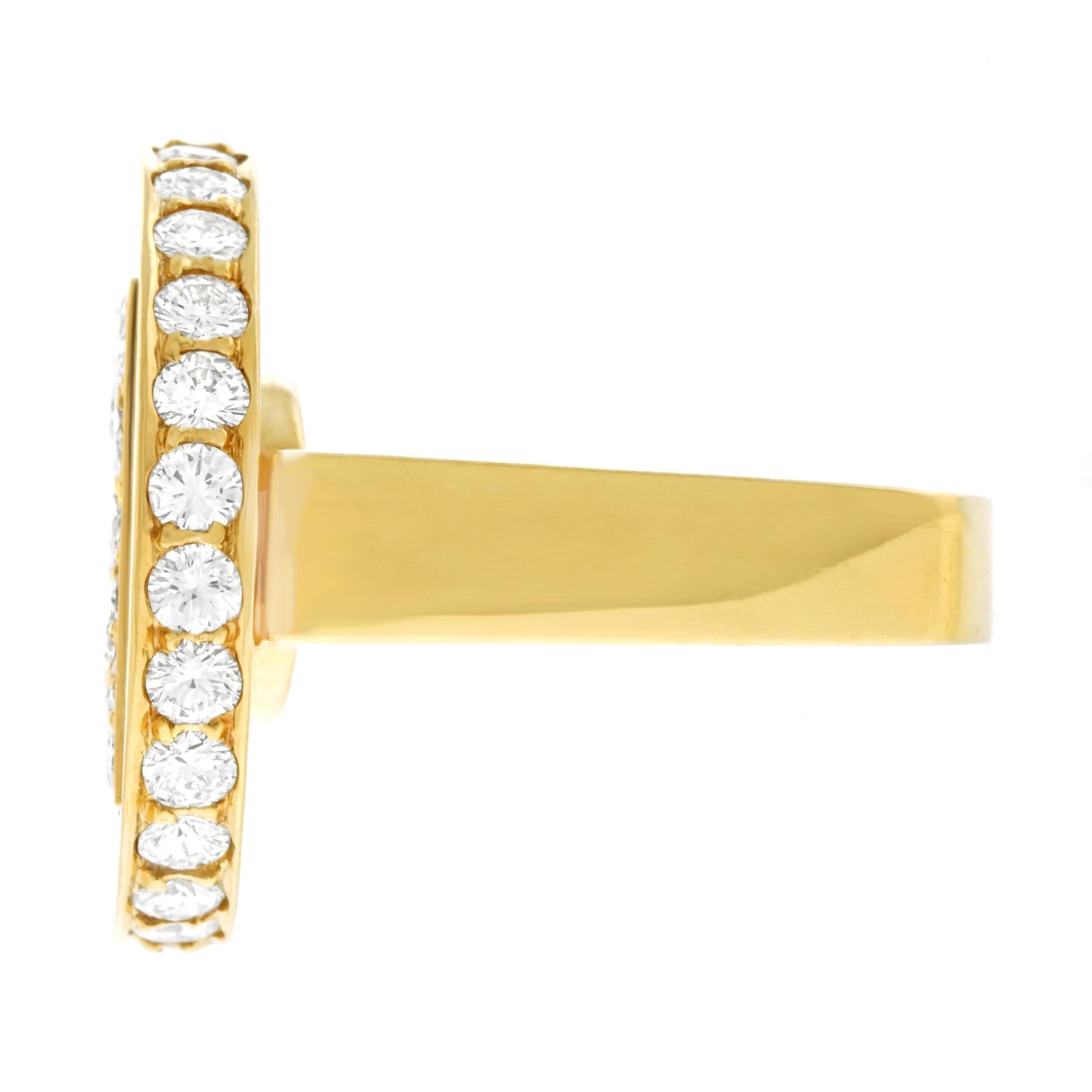 Kurt Aepli for Trudel 1970s Modernist Diamond Set Gold Ring 2