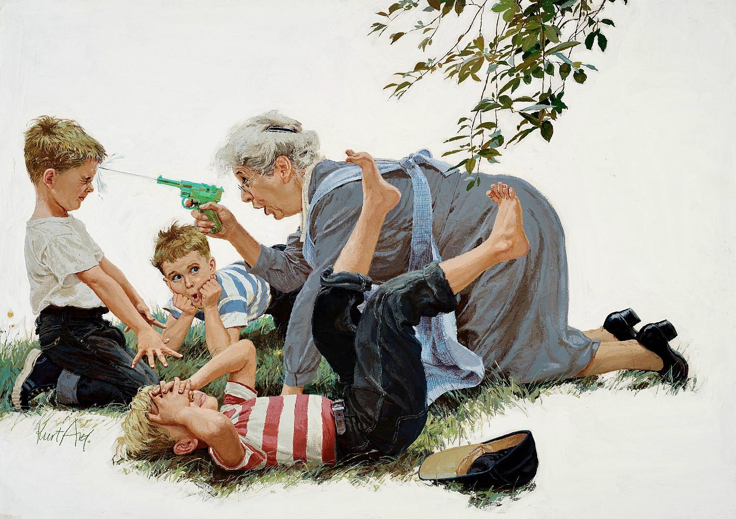 Figurative Painting de Kurt Ard - "A medida que avanzaba el verano..." - Ilustración de historias para revistas