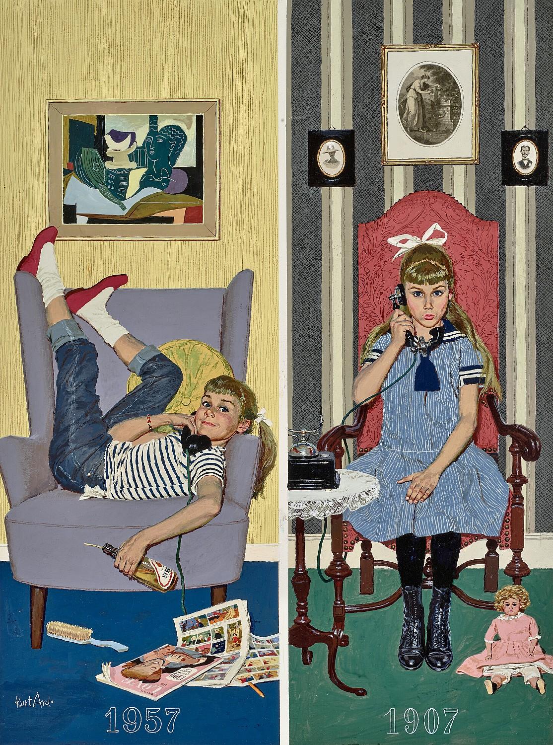 Figurative Painting di Kurt Ard - Ora e allora - Copertina originale della rivista