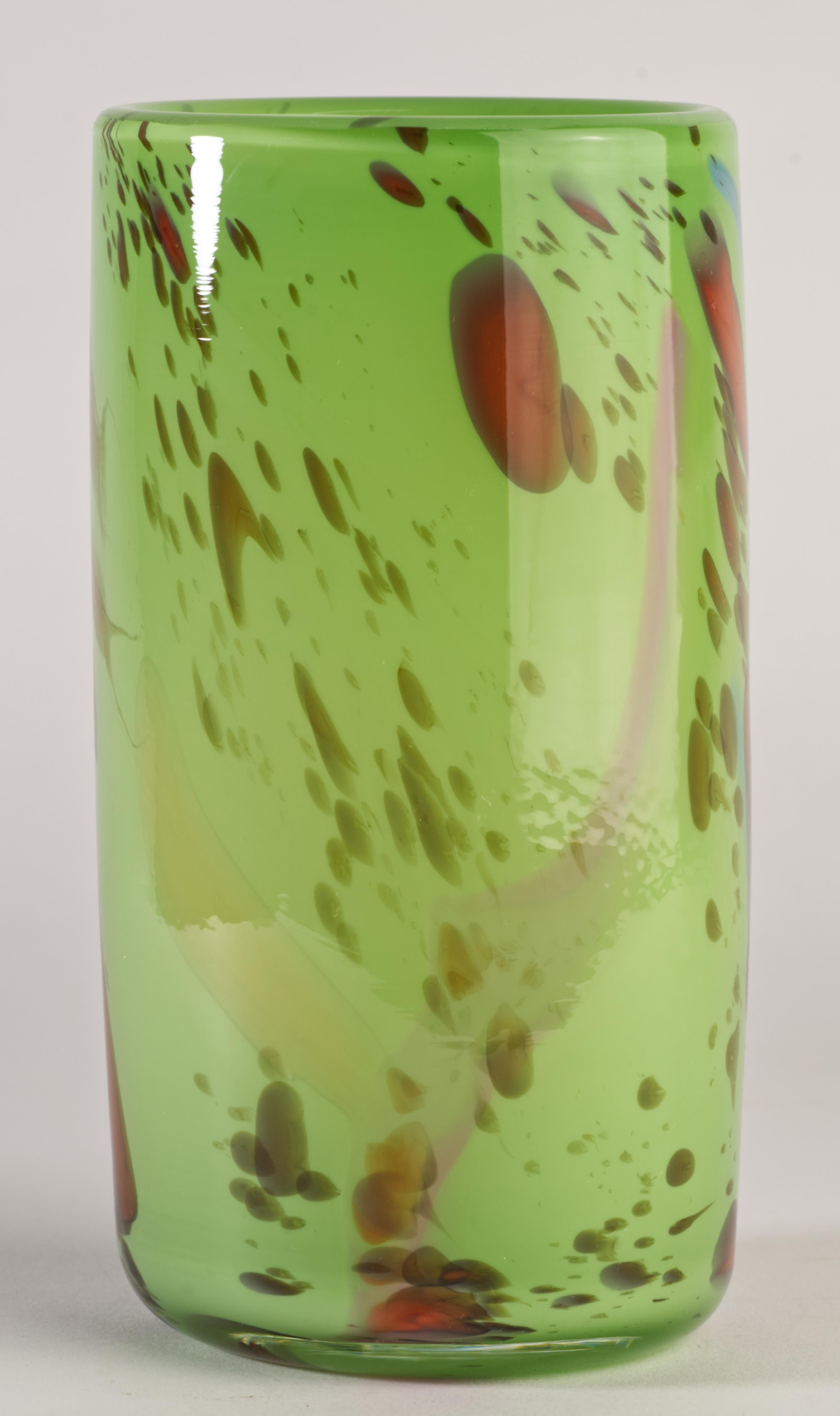 Kurt Carlson Zylindervase, New Yorker Art Studio-Glas, Kurt Carlson (amerikanisch) im Angebot