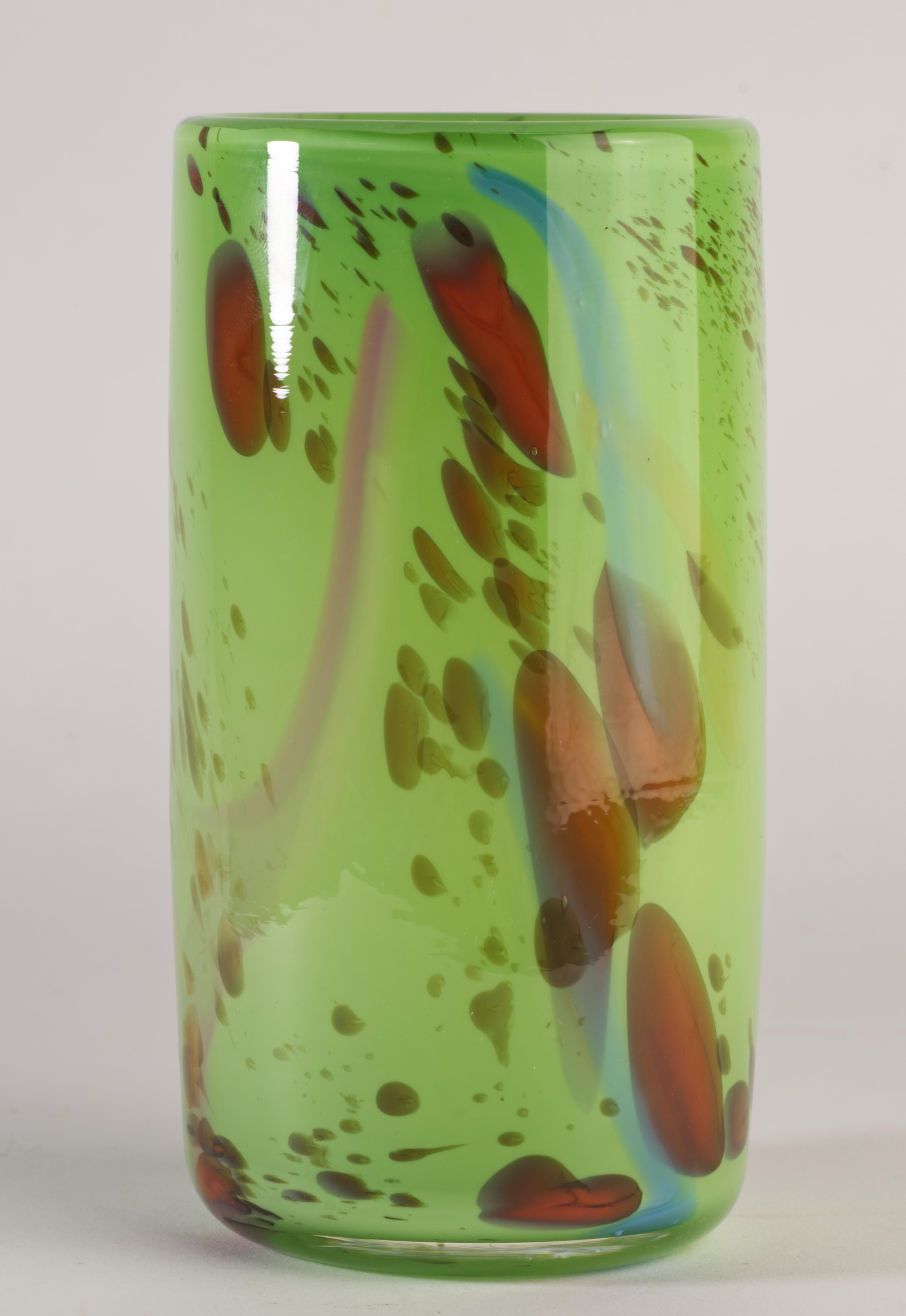 Kurt Carlson Zylindervase, New Yorker Art Studio-Glas, Kurt Carlson (Handgefertigt) im Angebot