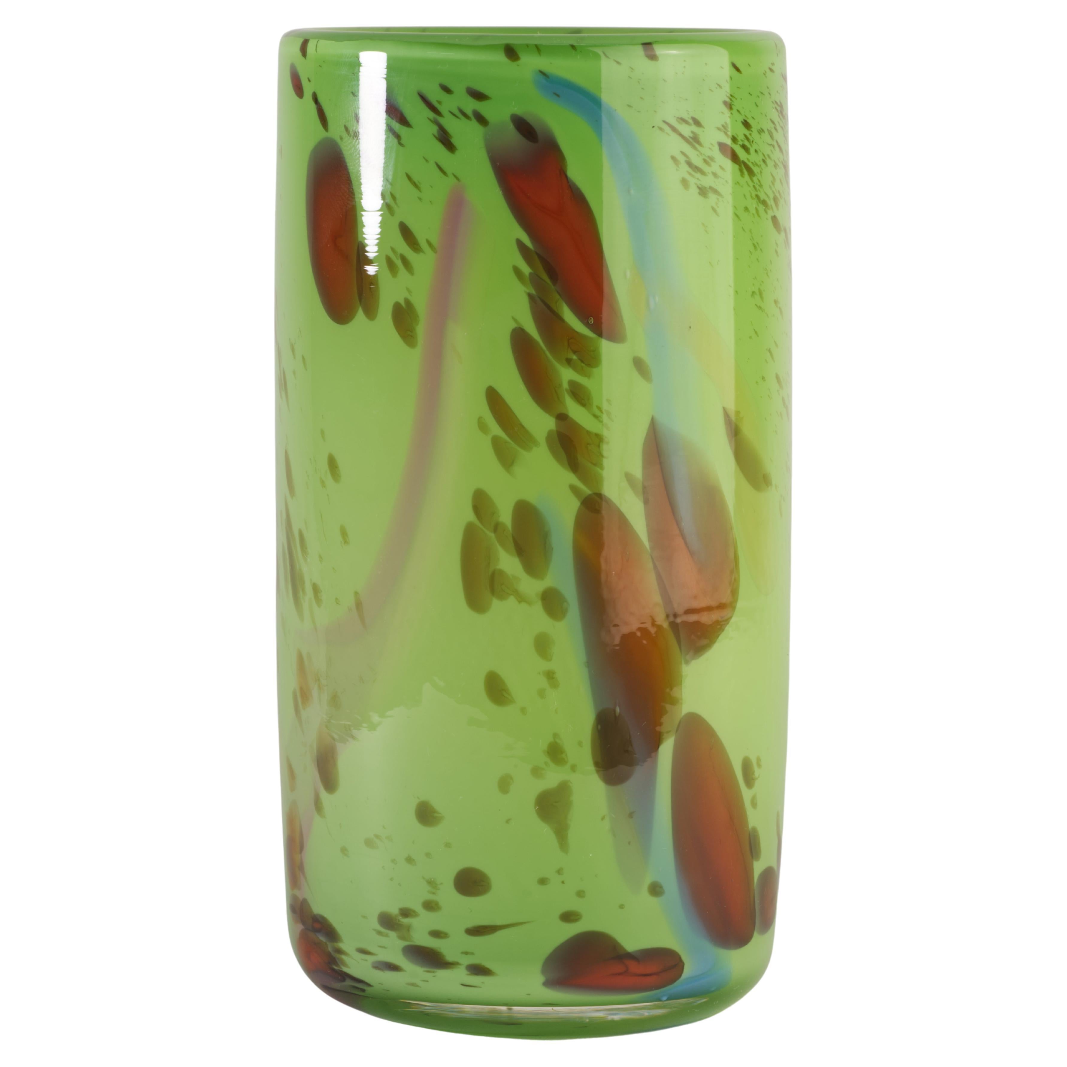 Vase cylindrique Kurt Carlson, New York Art Studio Glass