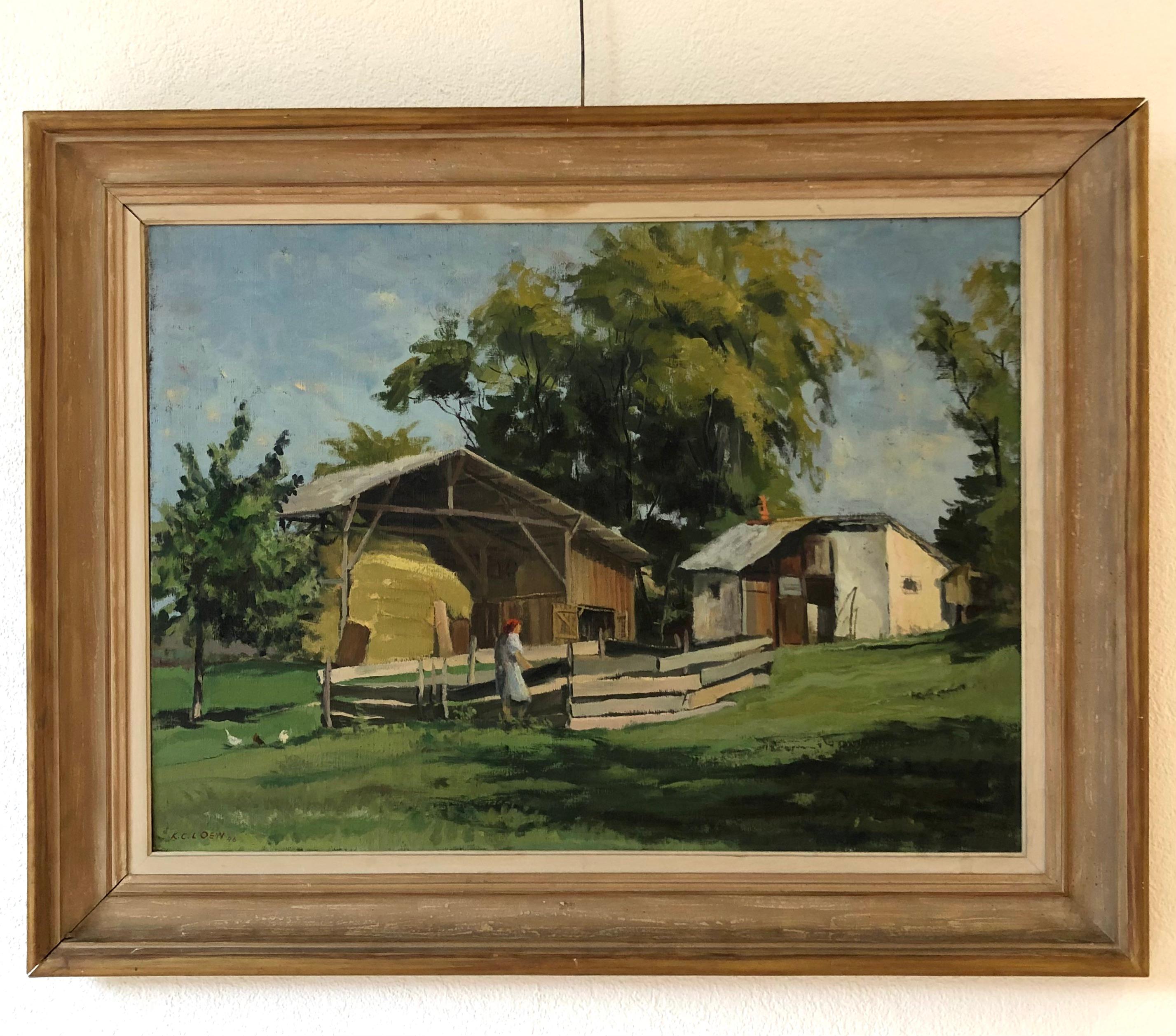 Der Hühnerstall – Painting von Kurt Conrad Loew