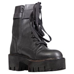 Kurt Geiger Black Vegan Leather Combat Boots Size IT 39