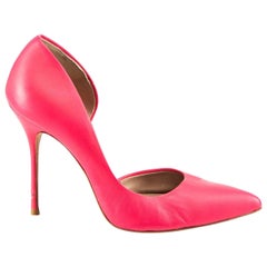 Kurt Geiger Neon Pink Leather Pointed Toe Heels Size IT 39