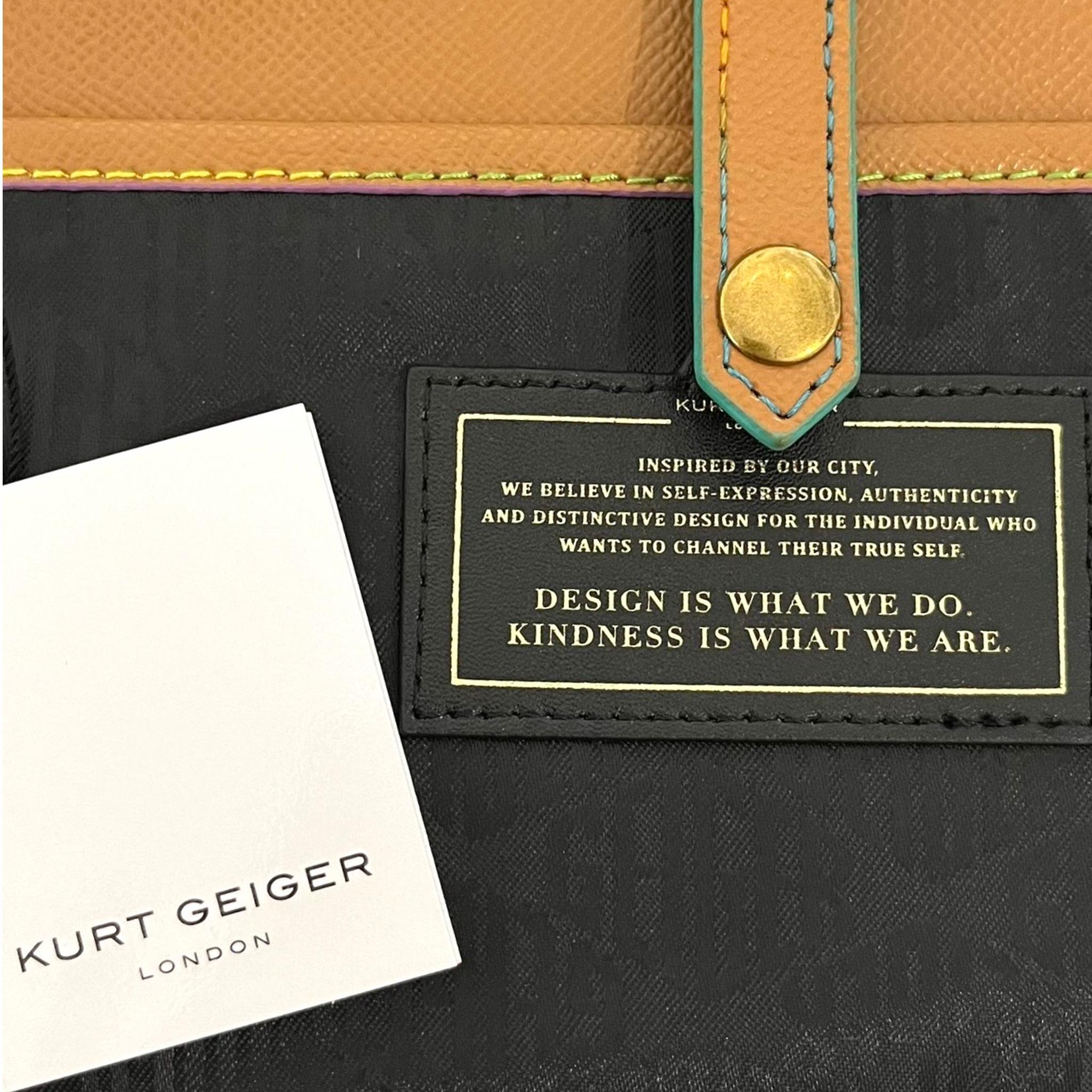Kurt Geiger Richmond Eagle Leather Shopper Bag With Rainbow Stitching 7